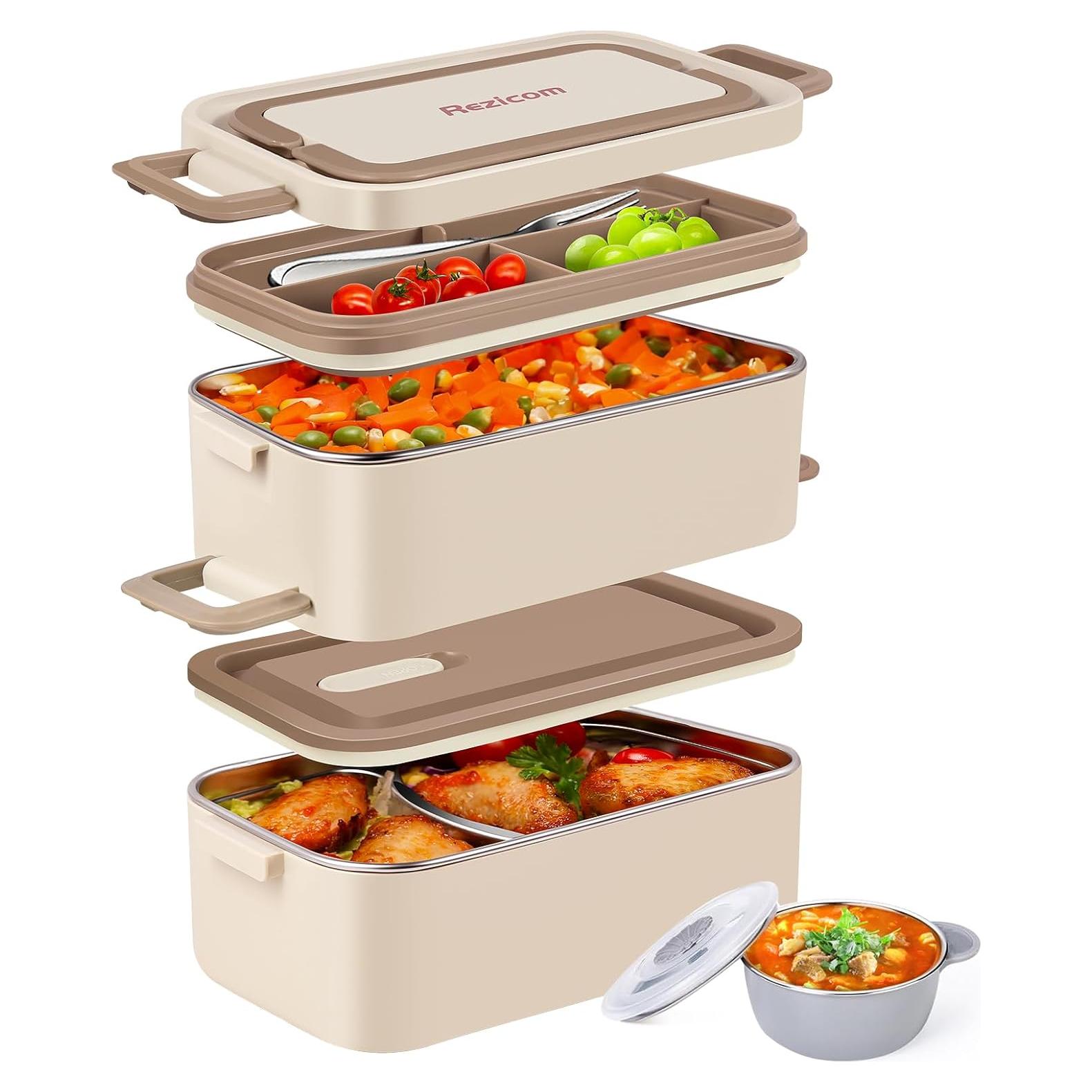 Caja Bento de Acero Inoxidable Rezicom 2L A Prueba de Fugas