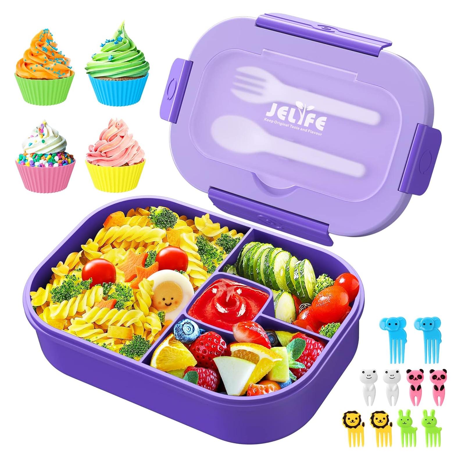 Caja de Almuerzo Bento Jelife 1300ml Morado a Prueba de Fugas