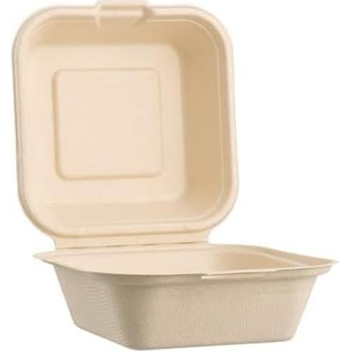 50 Contenedores Cuadrados Compostables Harvest Pack 15.24 cm