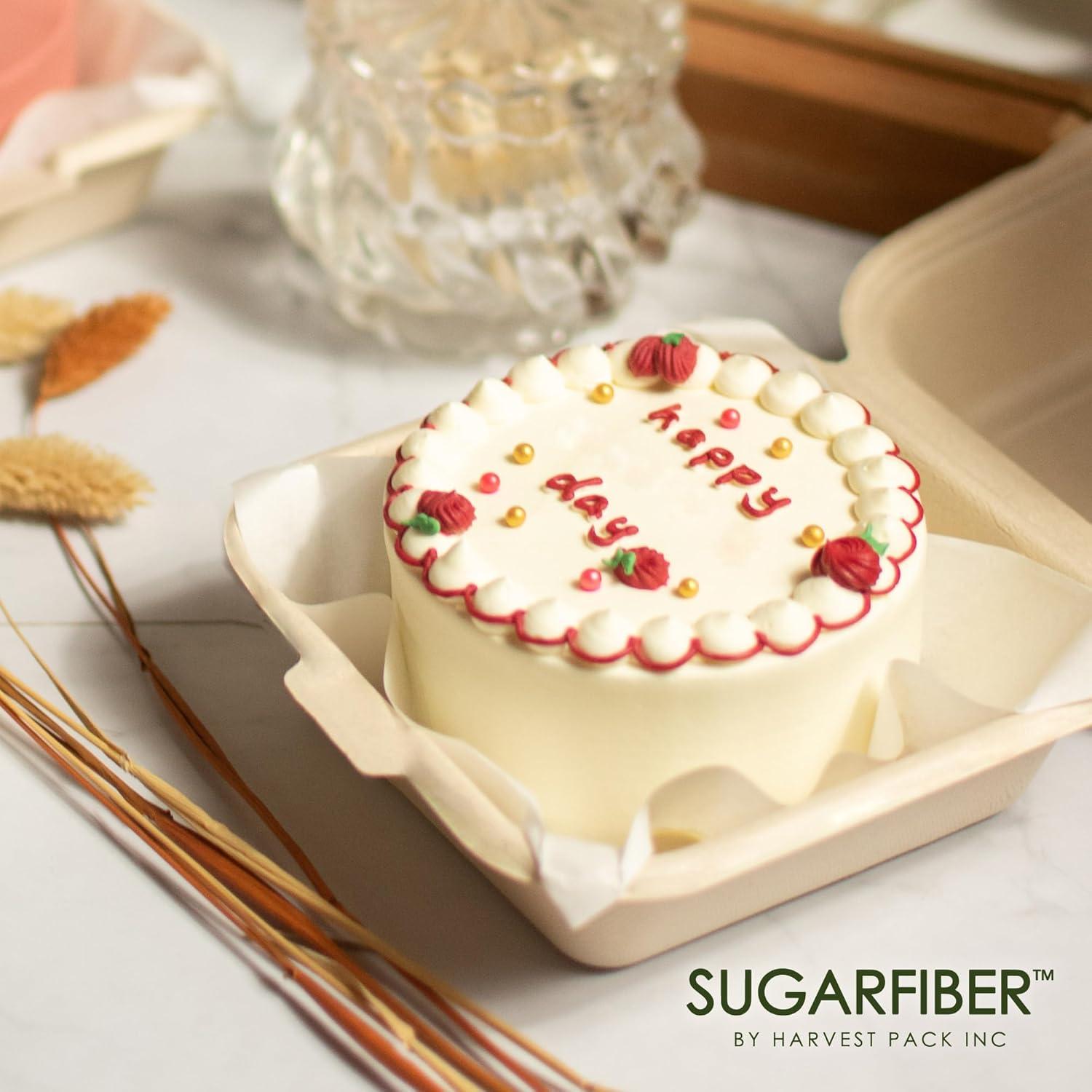 50 Contenedores Cuadrados Compostables Harvest Pack 15.24 cm