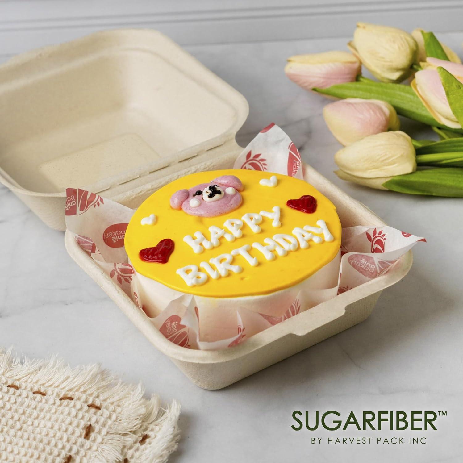 50 Contenedores Cuadrados Compostables Harvest Pack 15.24 cm