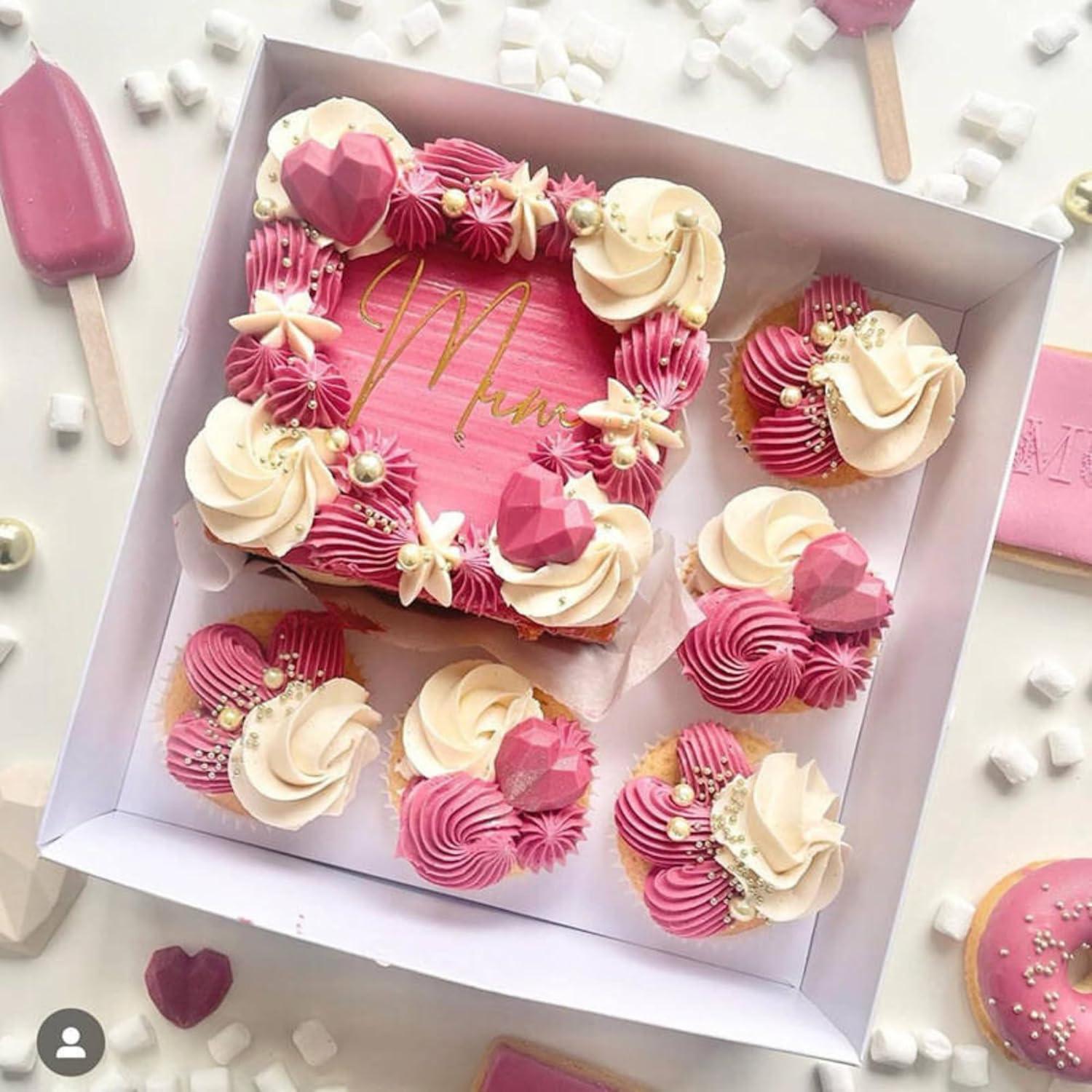 5 Cajas Bento para Cupcakes y Pastel Genérico 25.4x25.4cm