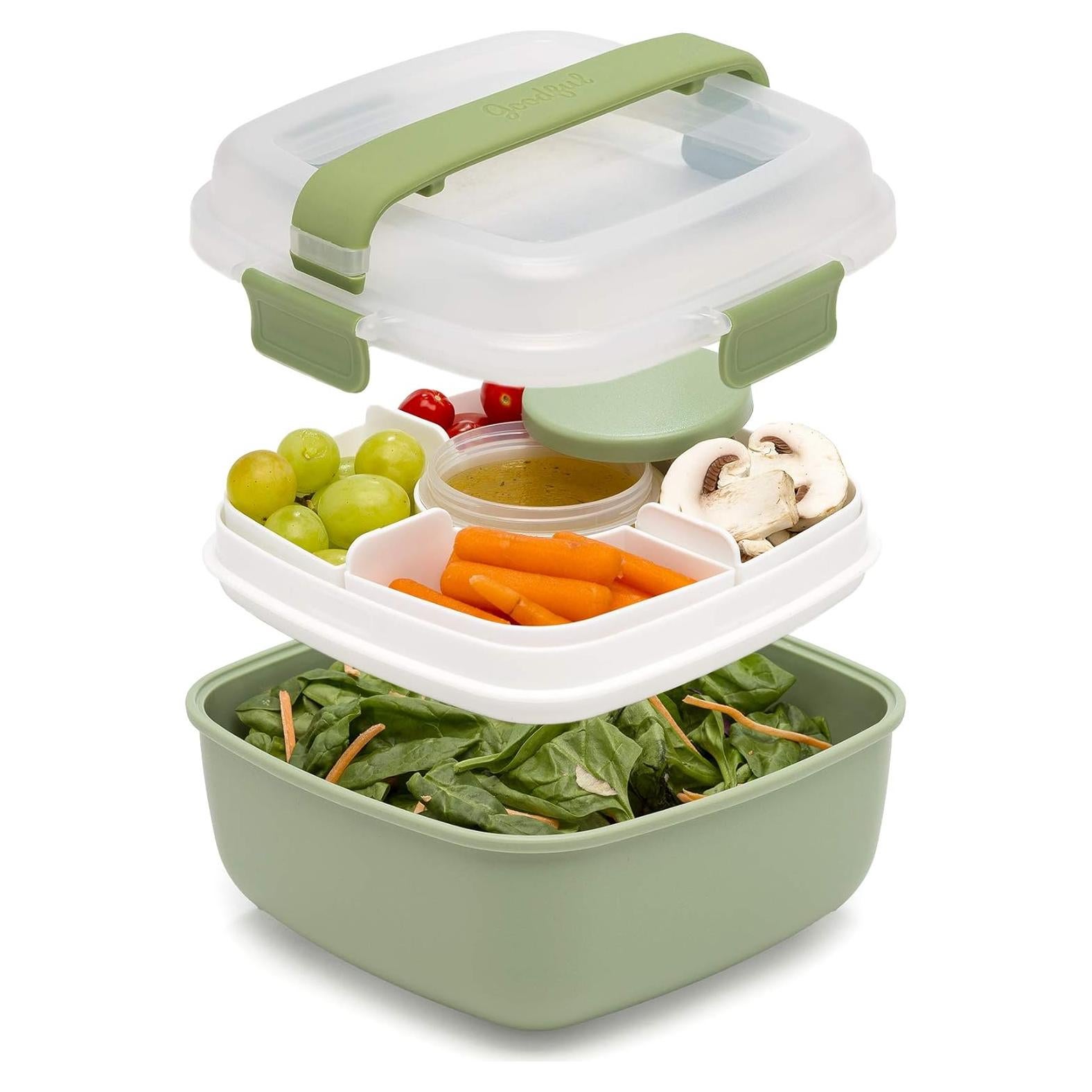 Contenedor apilable Goodful 1.59L a prueba de fugas salvia