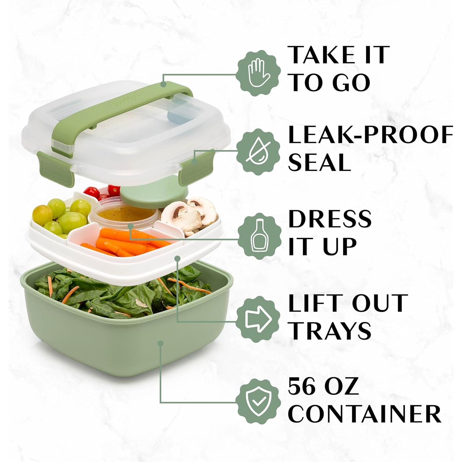 Contenedor apilable Goodful 1.59L a prueba de fugas salvia