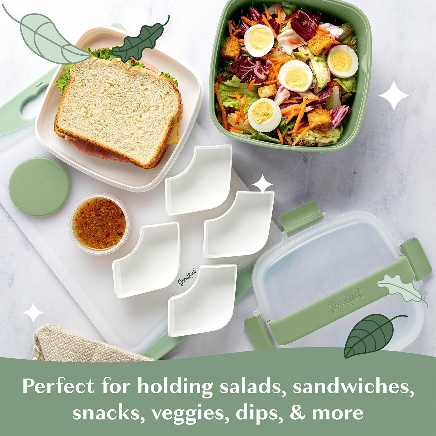 Contenedor apilable Goodful 1.59L a prueba de fugas salvia