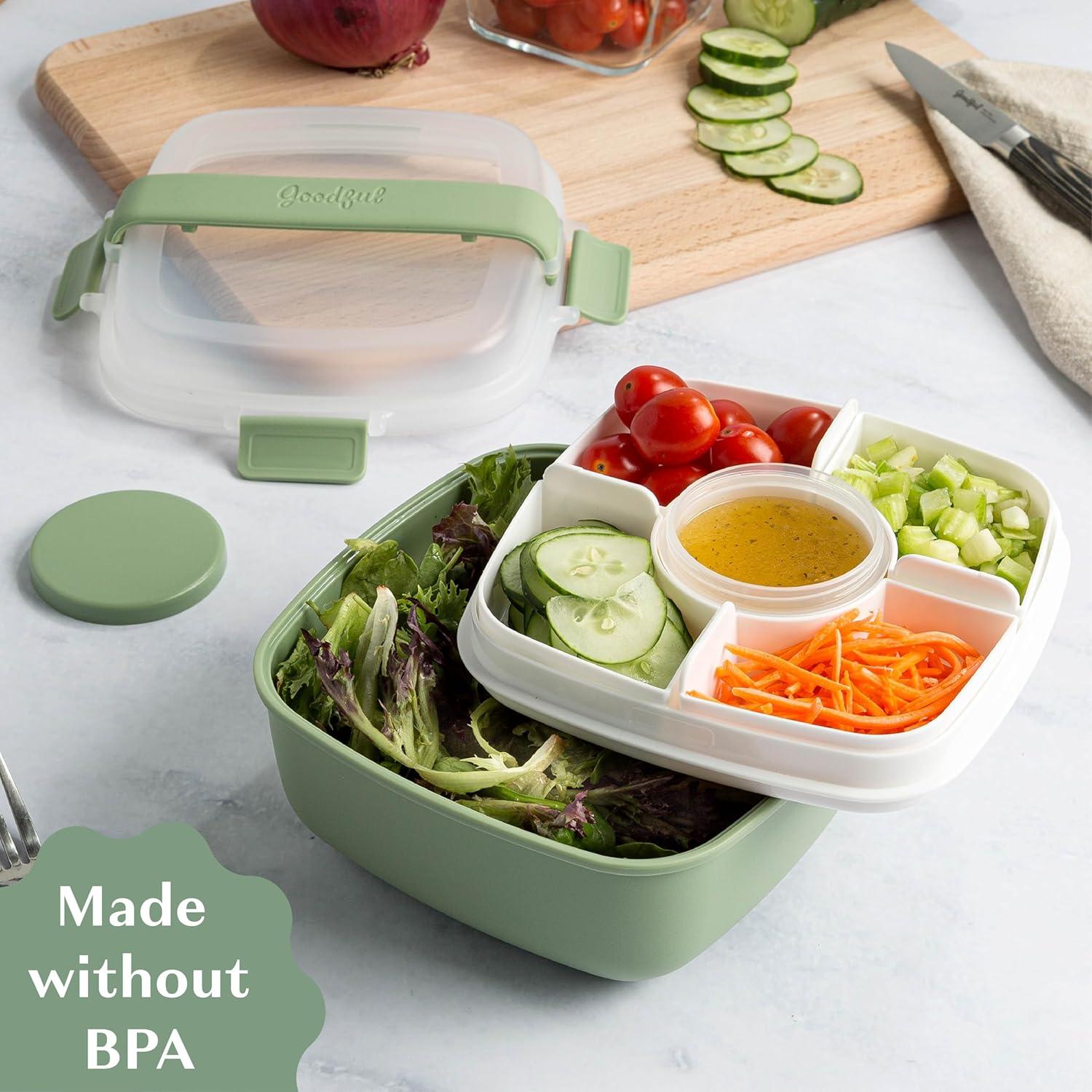 Contenedor apilable Goodful 1.59L a prueba de fugas salvia