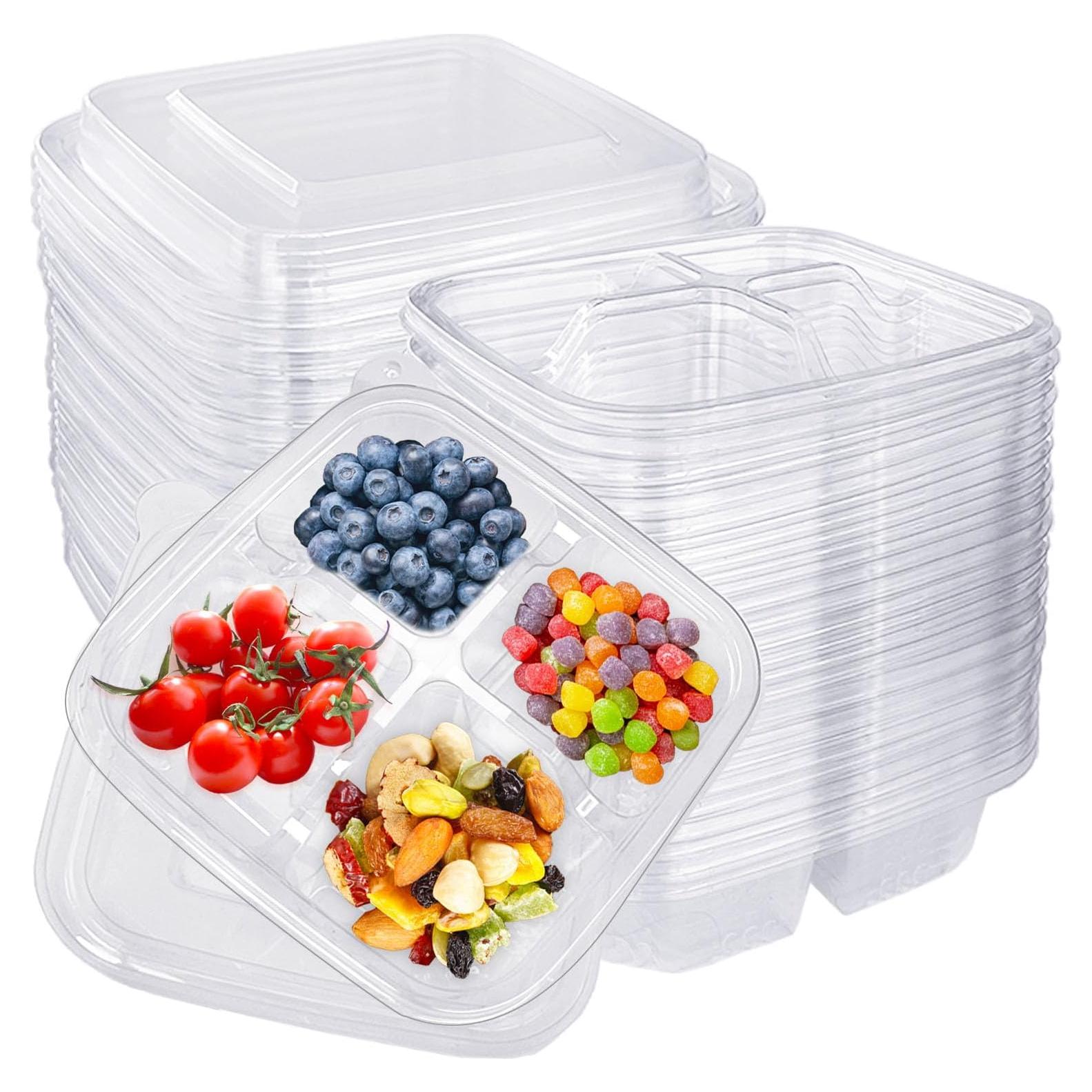 Contenedores de Snack Bento Haawooky 30 Pcs 4 Compartimentos