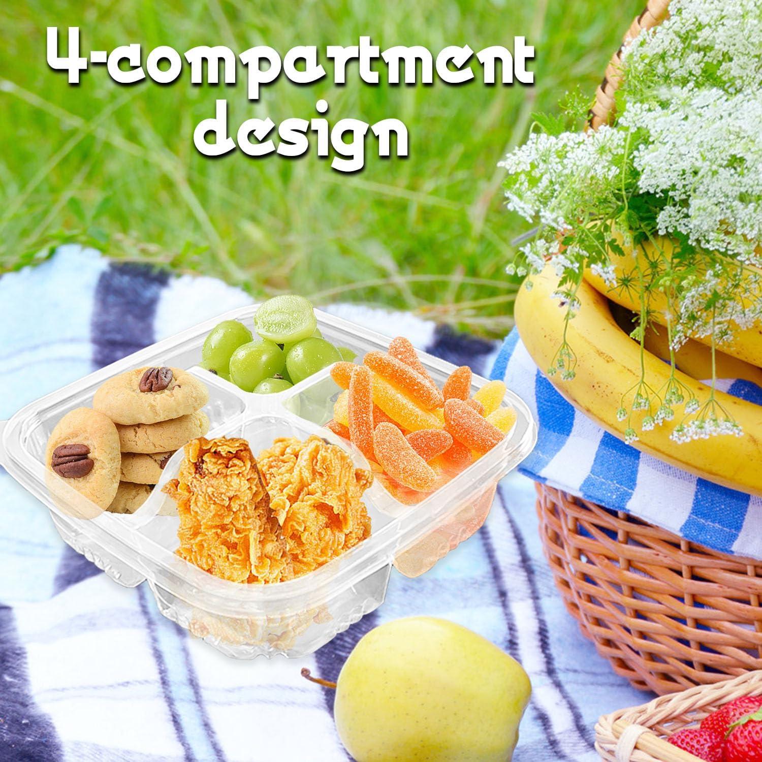 Contenedores de Snack Bento Haawooky 30 Pcs 4 Compartimentos