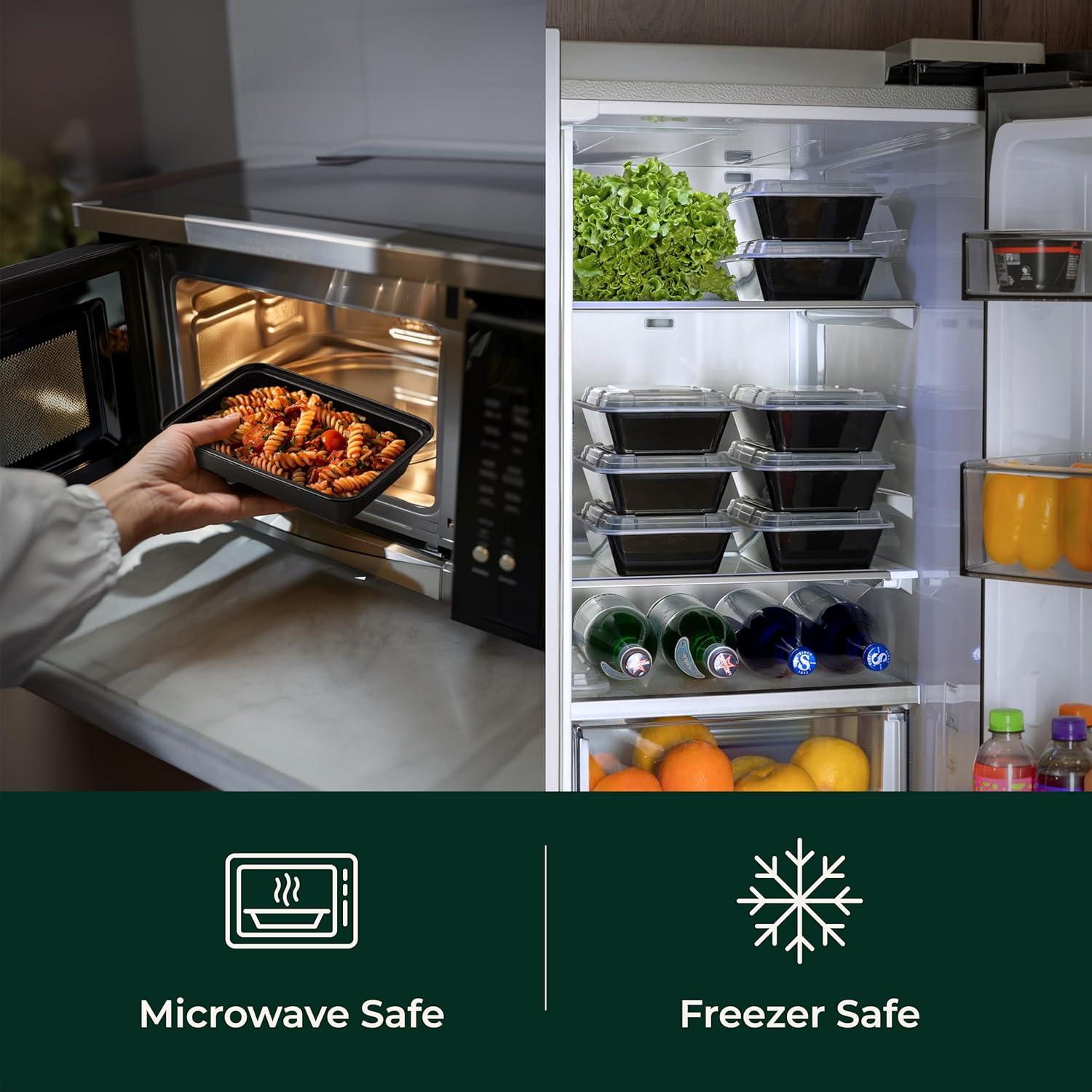 Contenedores de Comida Enther 12 Piezas 830ml Apilables BPA Free