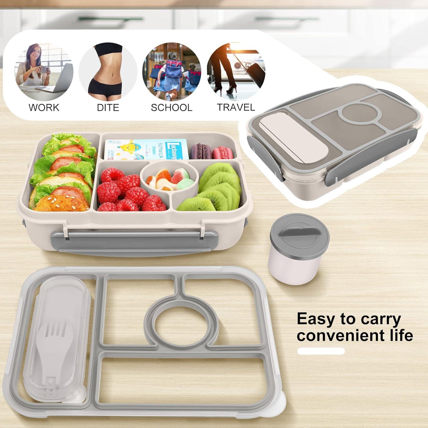 Caja de Almuerzo Bento Demiue 5 Compartimentos 1.3L Blanca