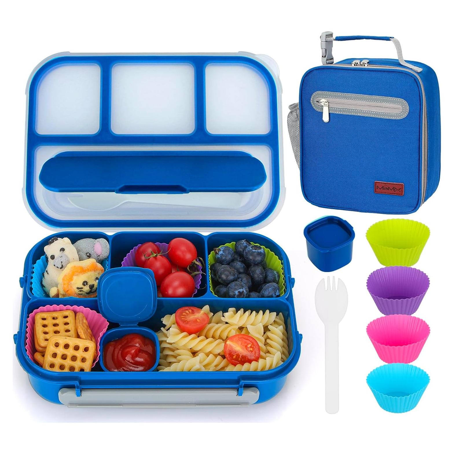 Caja de Almuerzo MaMix Bento Box 1300ml 4 Compartimentos Azul