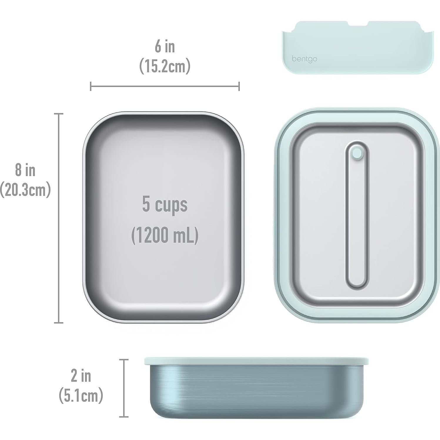 Fiambrera Bentgo MicroSteel a Prueba de Fugas 1200 mL Aqua