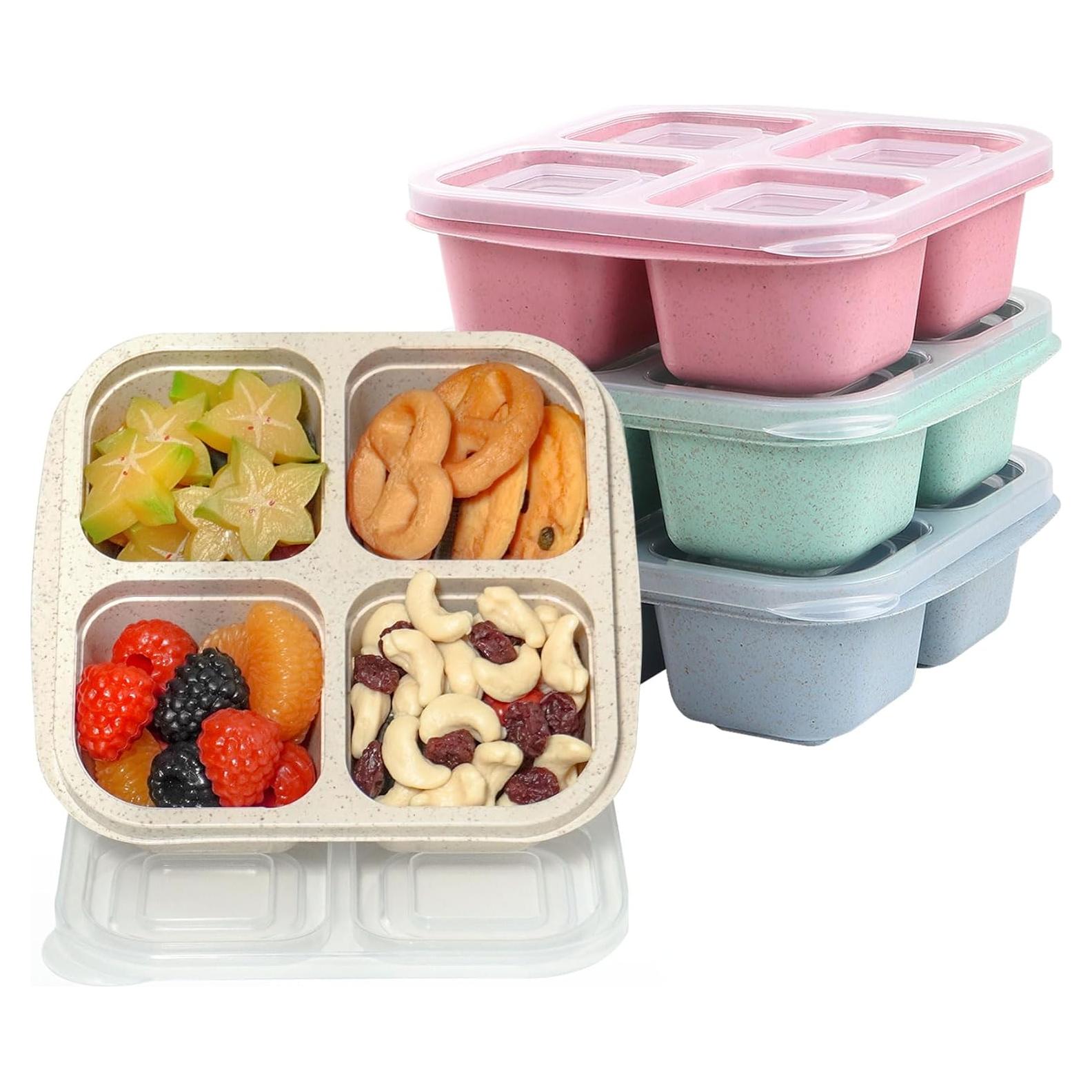 Contenedores Reutilizables LCHLZZ para Snacks - 4 Compartimentos