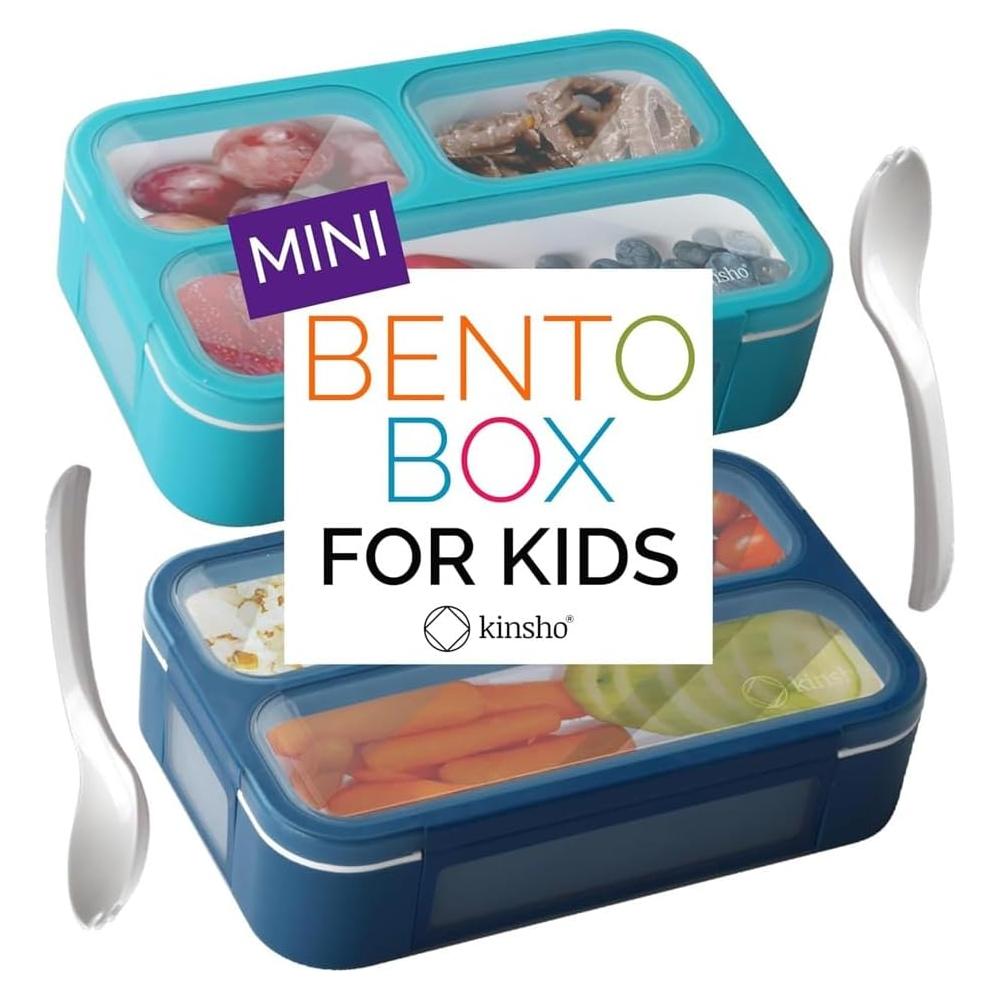 Set de 2 Cajas Bento Kinsho Mini Azul Marino 1000ml