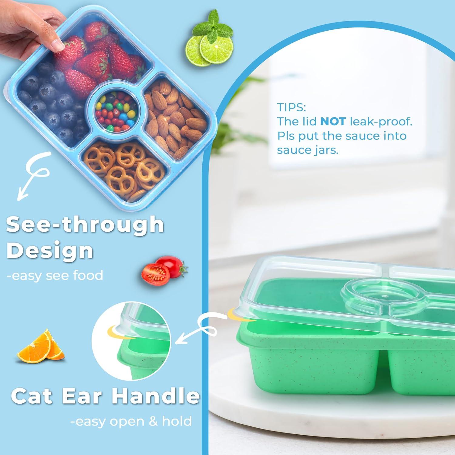 Juego de 4 Contenedores Bento Reutilizables GadgBlizza 1000ml