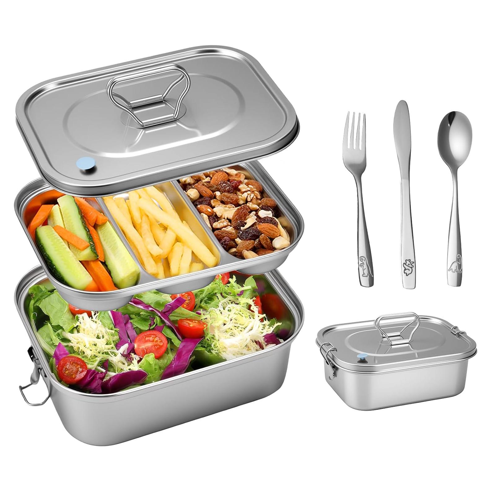 Caja Bento Acero Inoxidable 304 1800ml 3 Compartimentos SUTETLW