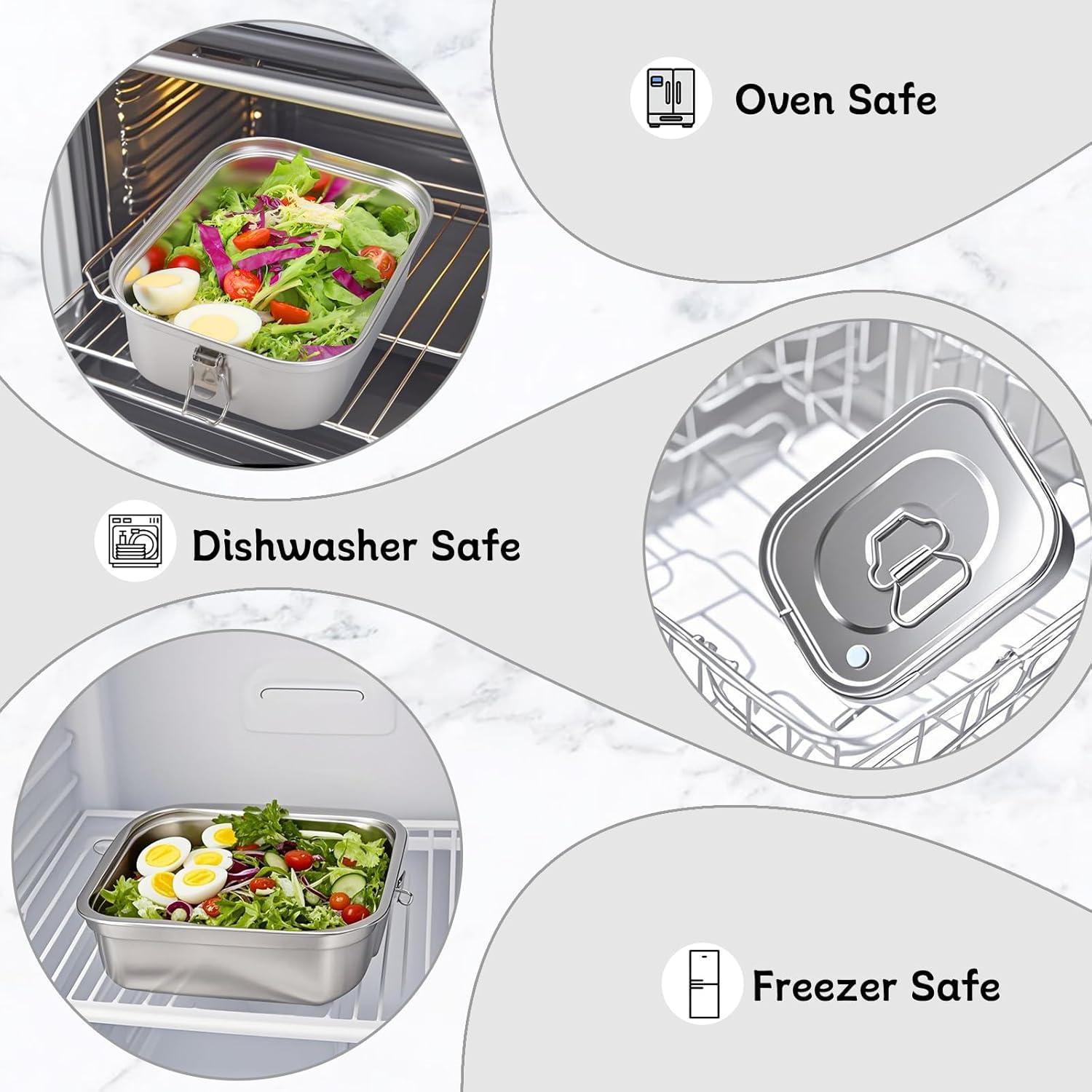 Caja Bento Acero Inoxidable 304 1800ml 3 Compartimentos SUTETLW