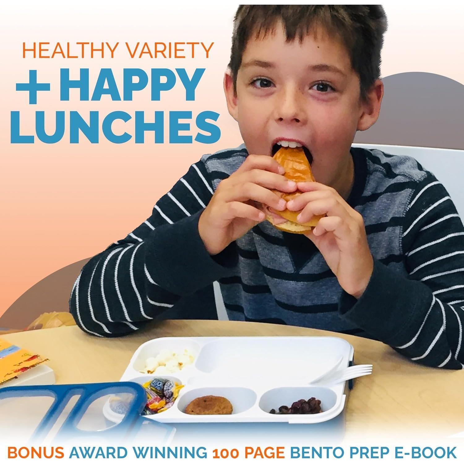 Caja Bento Kinsho Azul Marino 6 Compartimentos + Bolsa + Hielo