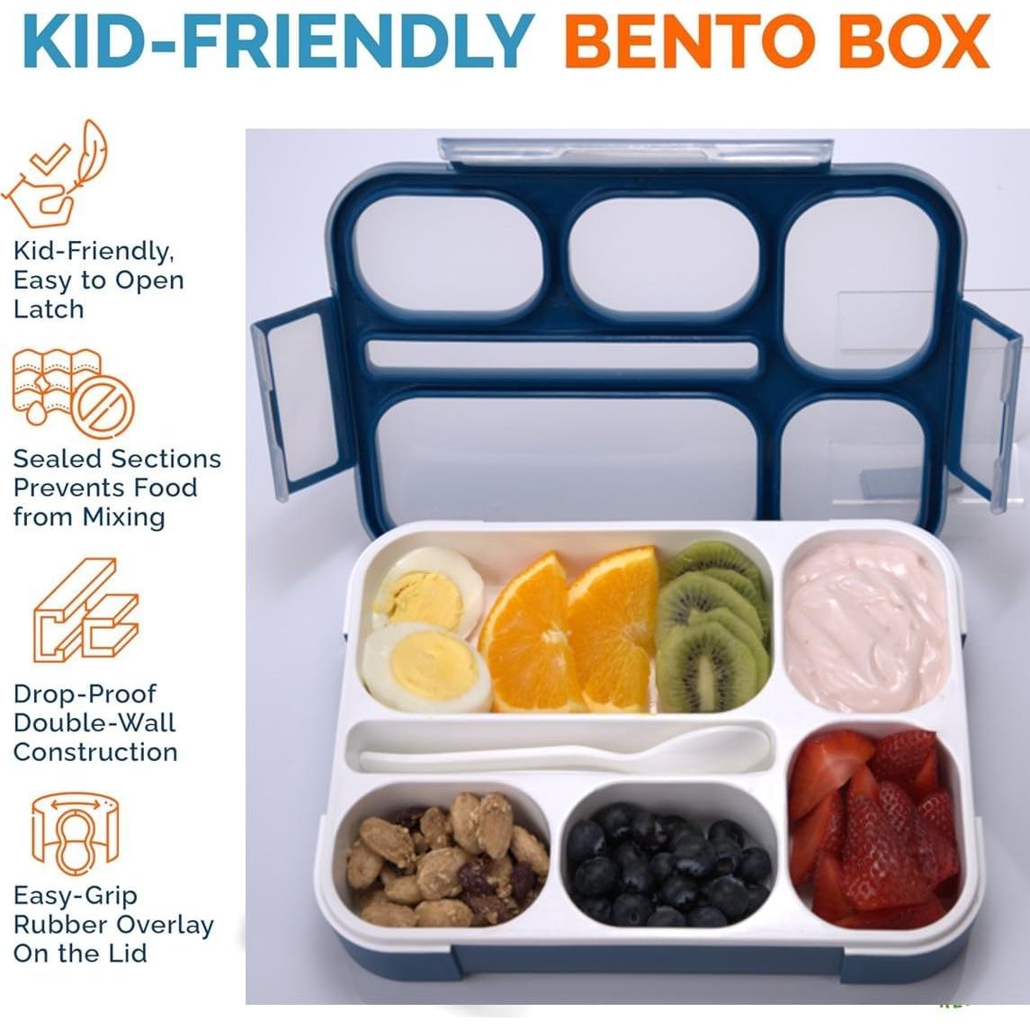 Caja Bento Kinsho Azul Marino 6 Compartimentos + Bolsa + Hielo