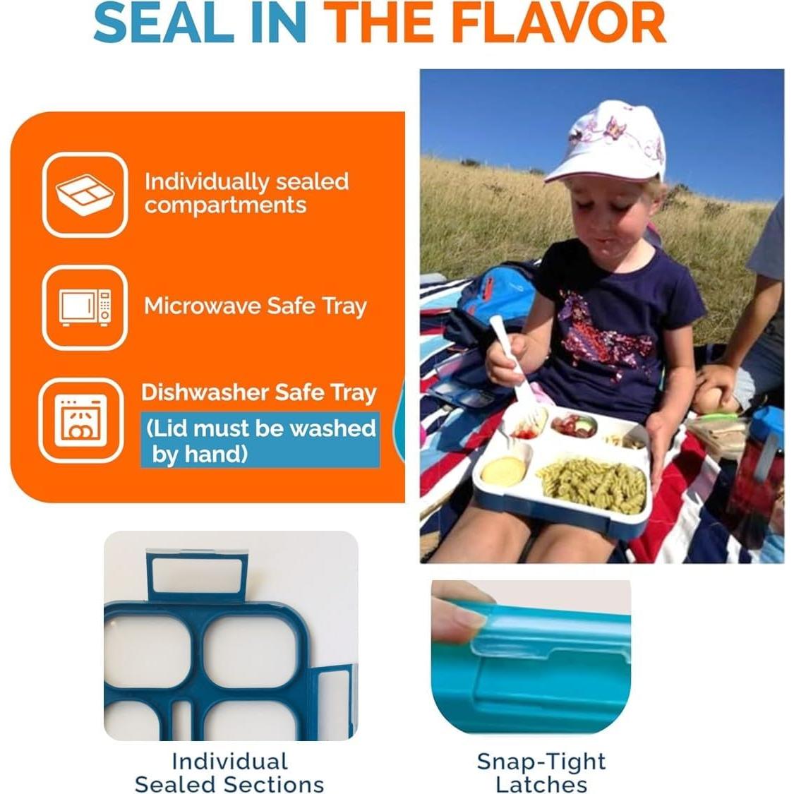 Caja Bento Kinsho Azul Marino 6 Compartimentos + Bolsa + Hielo