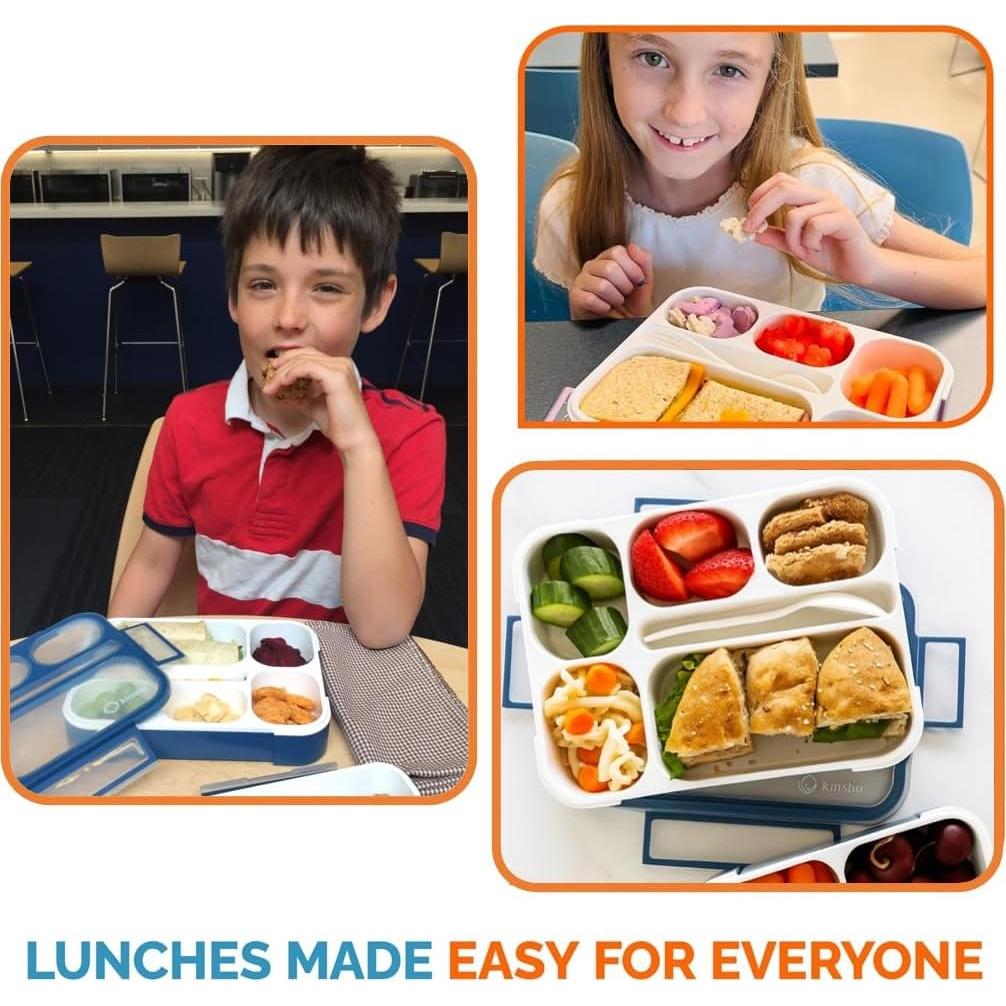 Caja Bento Kinsho Azul Marino 6 Compartimentos + Bolsa + Hielo