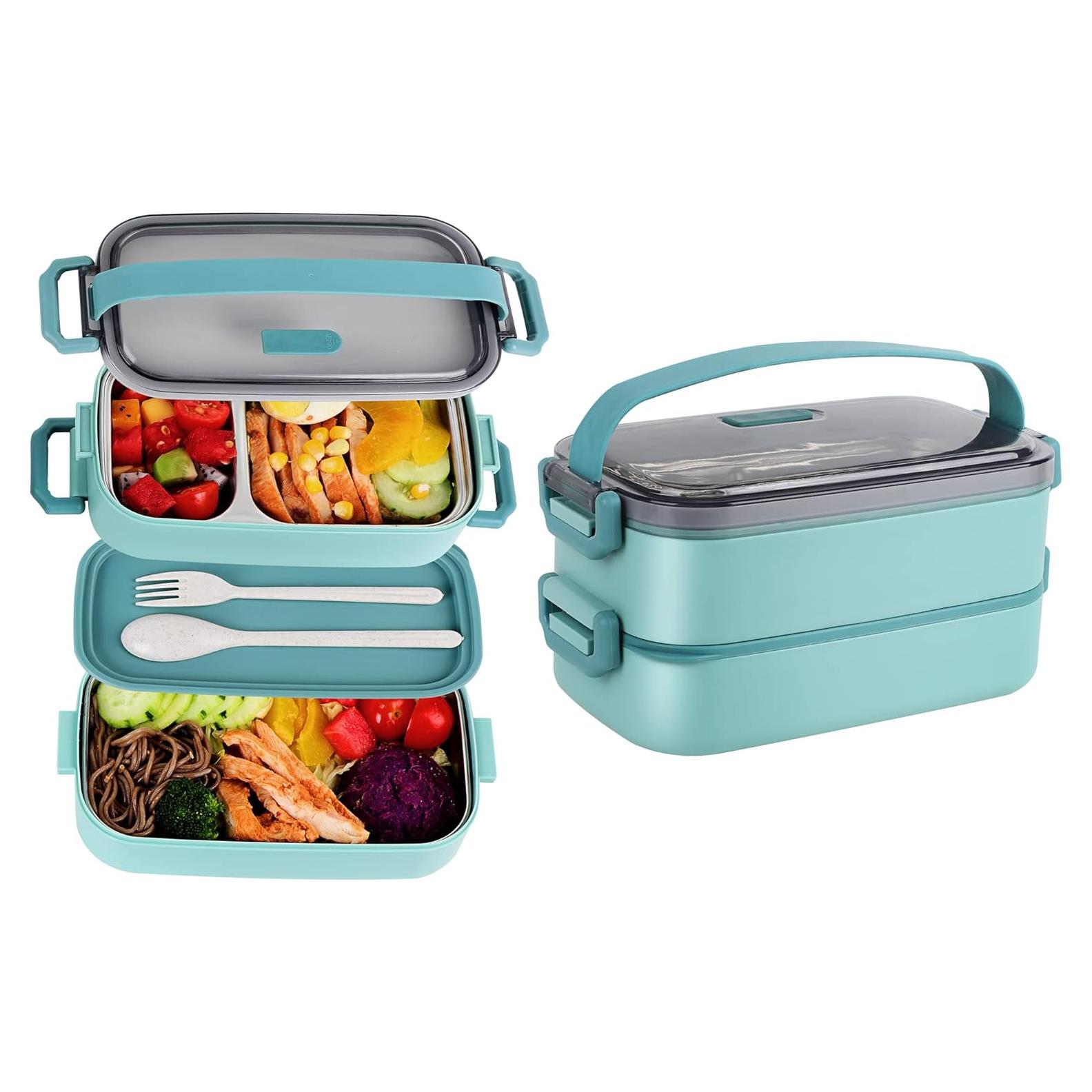 Caja Bento de Acero Inoxidable JUBOSYCZ 2100ml Verde Matcha