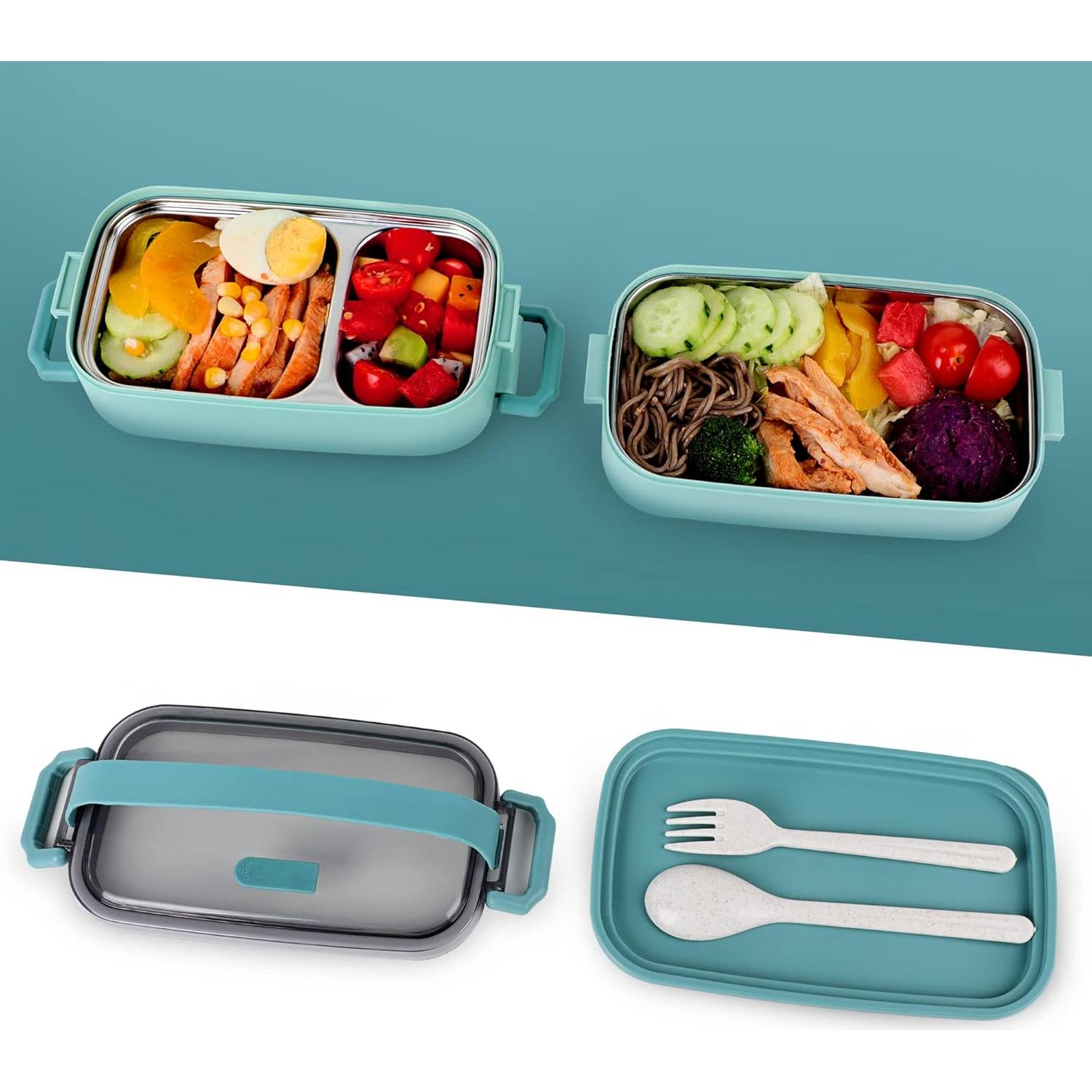 Caja Bento de Acero Inoxidable JUBOSYCZ 2100ml Verde Matcha