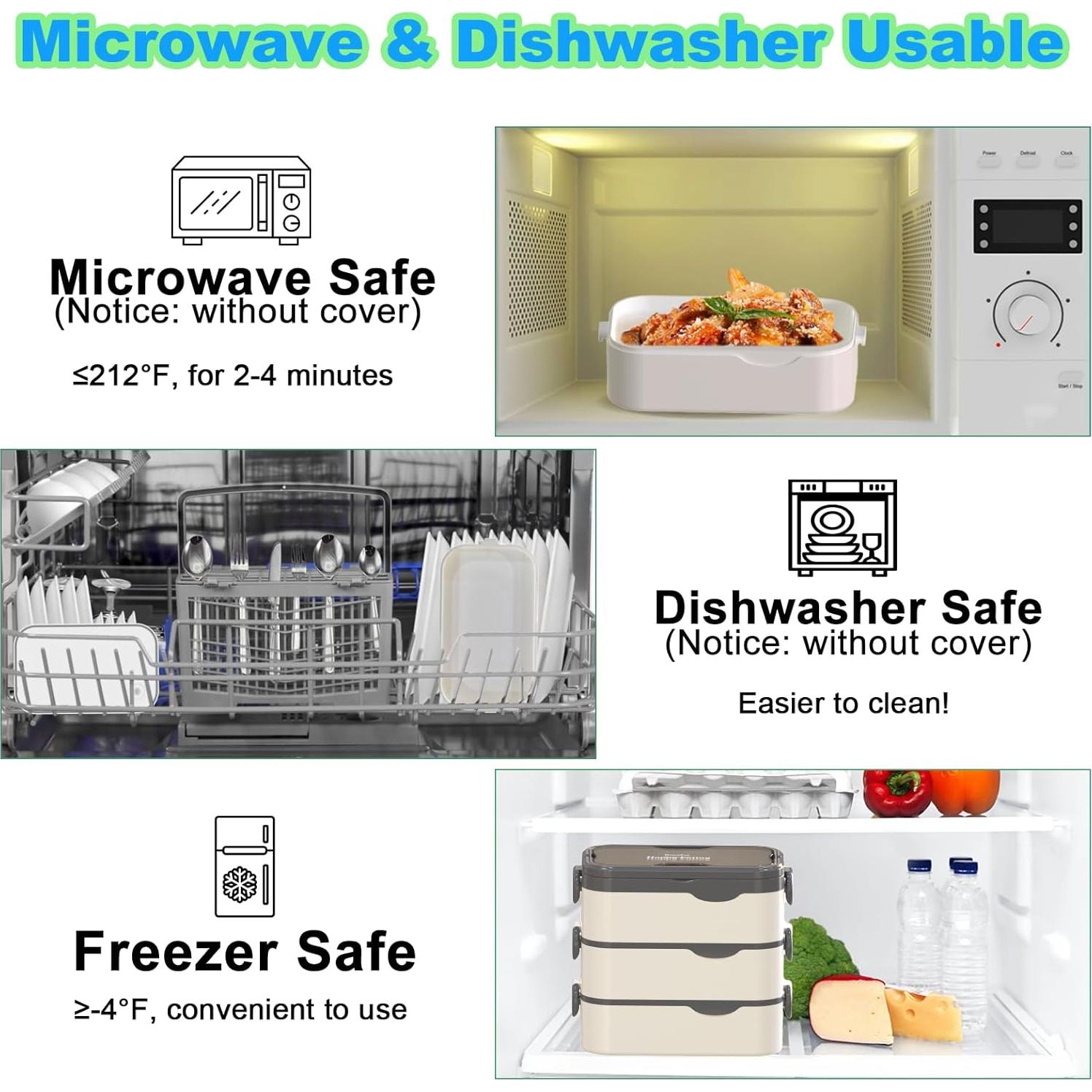 Caja Bento Kenuket 3 Capas 3000ml A Prueba de Microondas