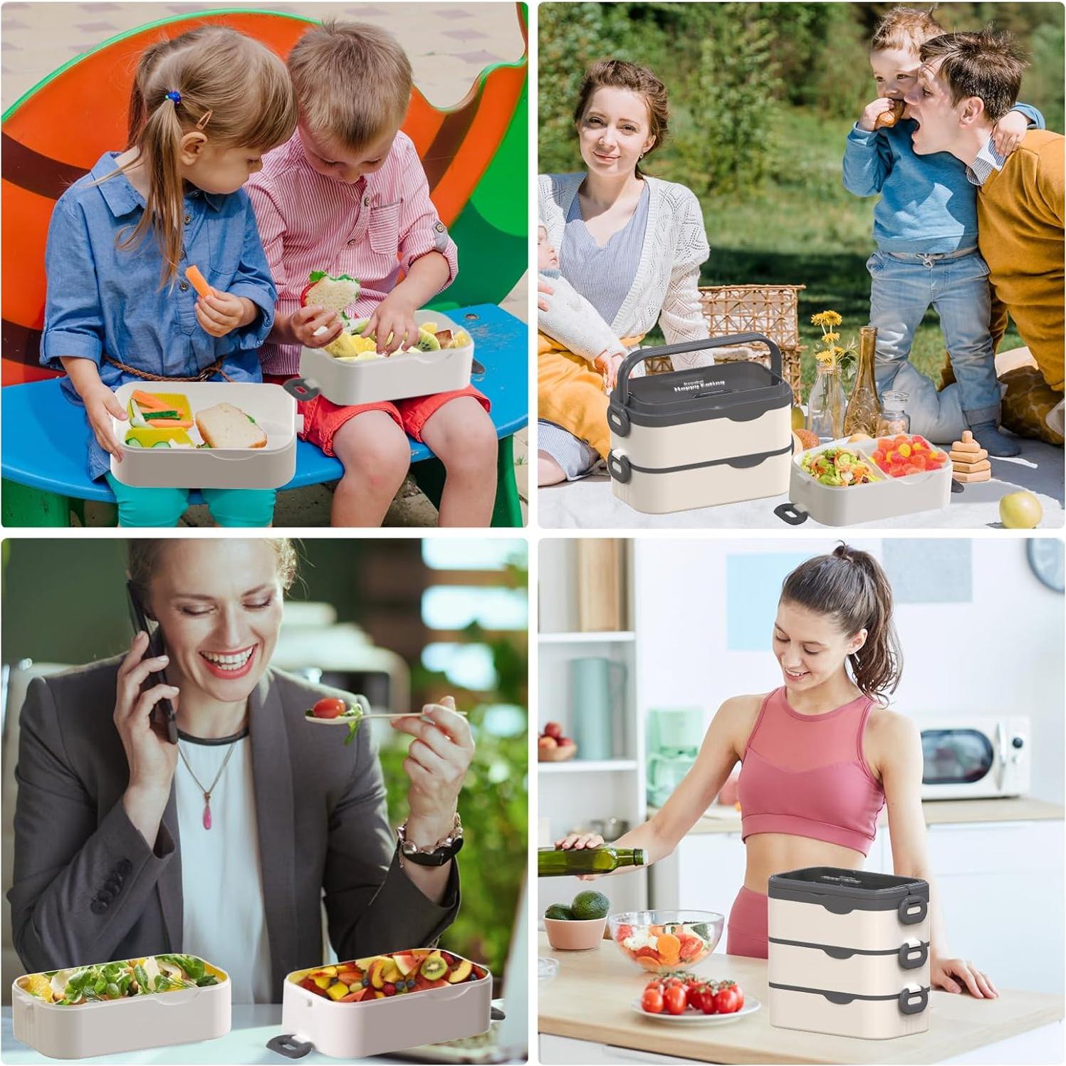 Caja Bento Kenuket 3 Capas 3000ml A Prueba de Microondas