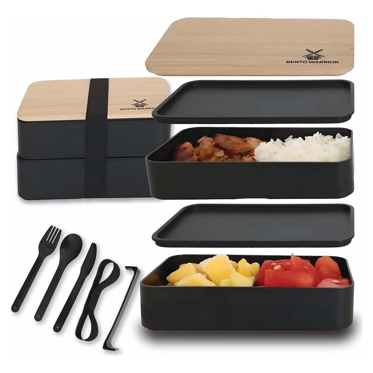 Caja Bento Apilable Bento Warrior con Compartimentos 4 Tazas