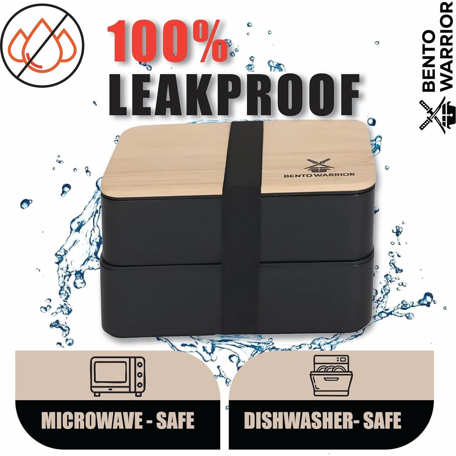 Caja Bento Apilable Bento Warrior con Compartimentos 4 Tazas