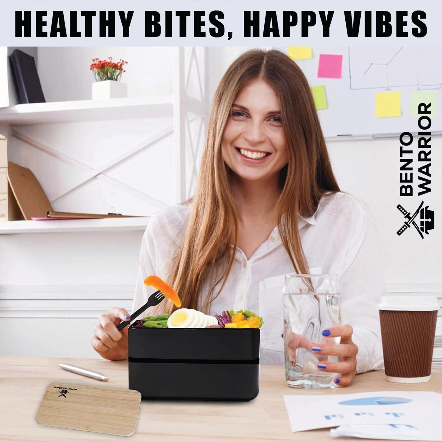 Caja Bento Apilable Bento Warrior con Compartimentos 4 Tazas