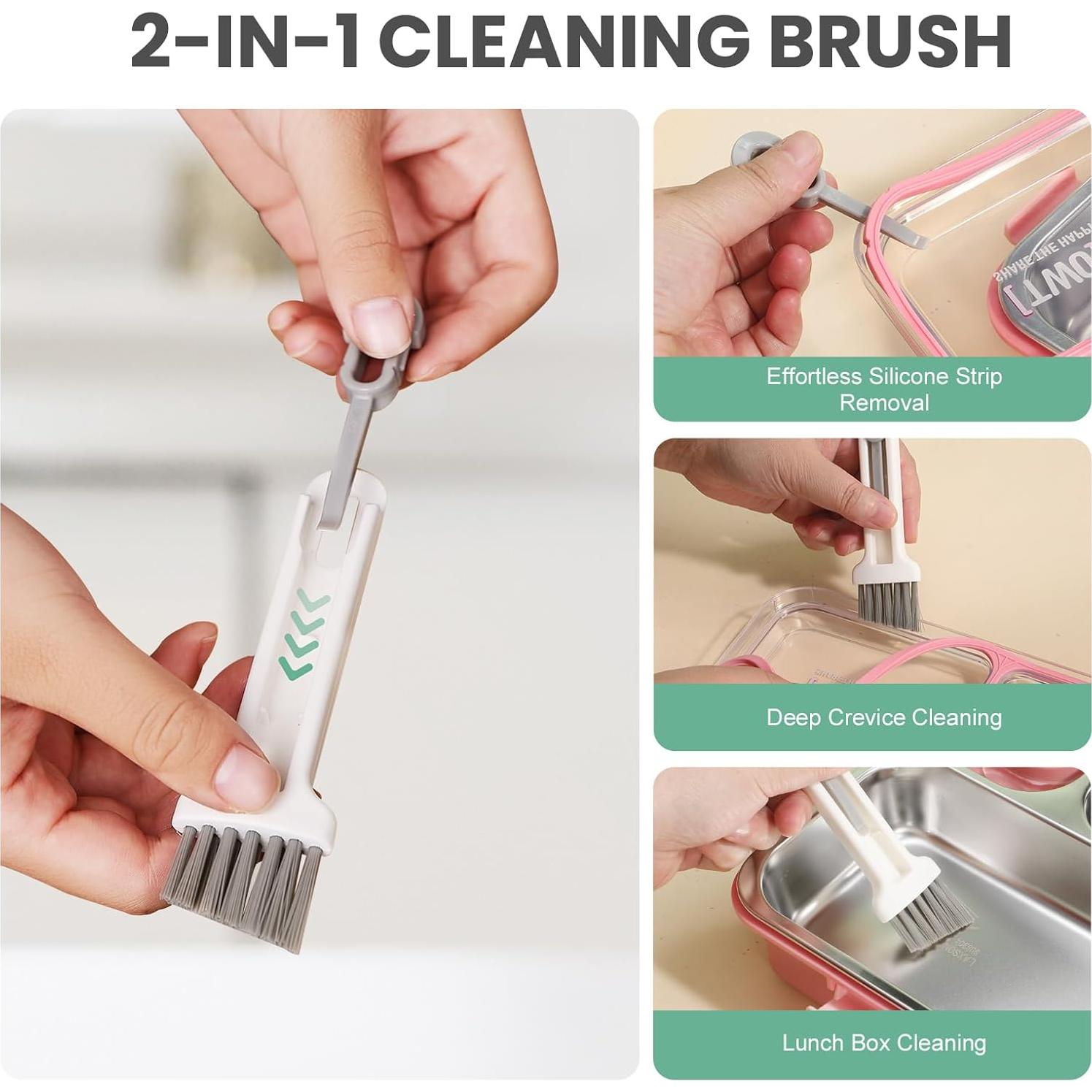 Caja de Almuerzo de Acero Inoxidable SAYAPE 850ml Rosa 4 Compartimentos