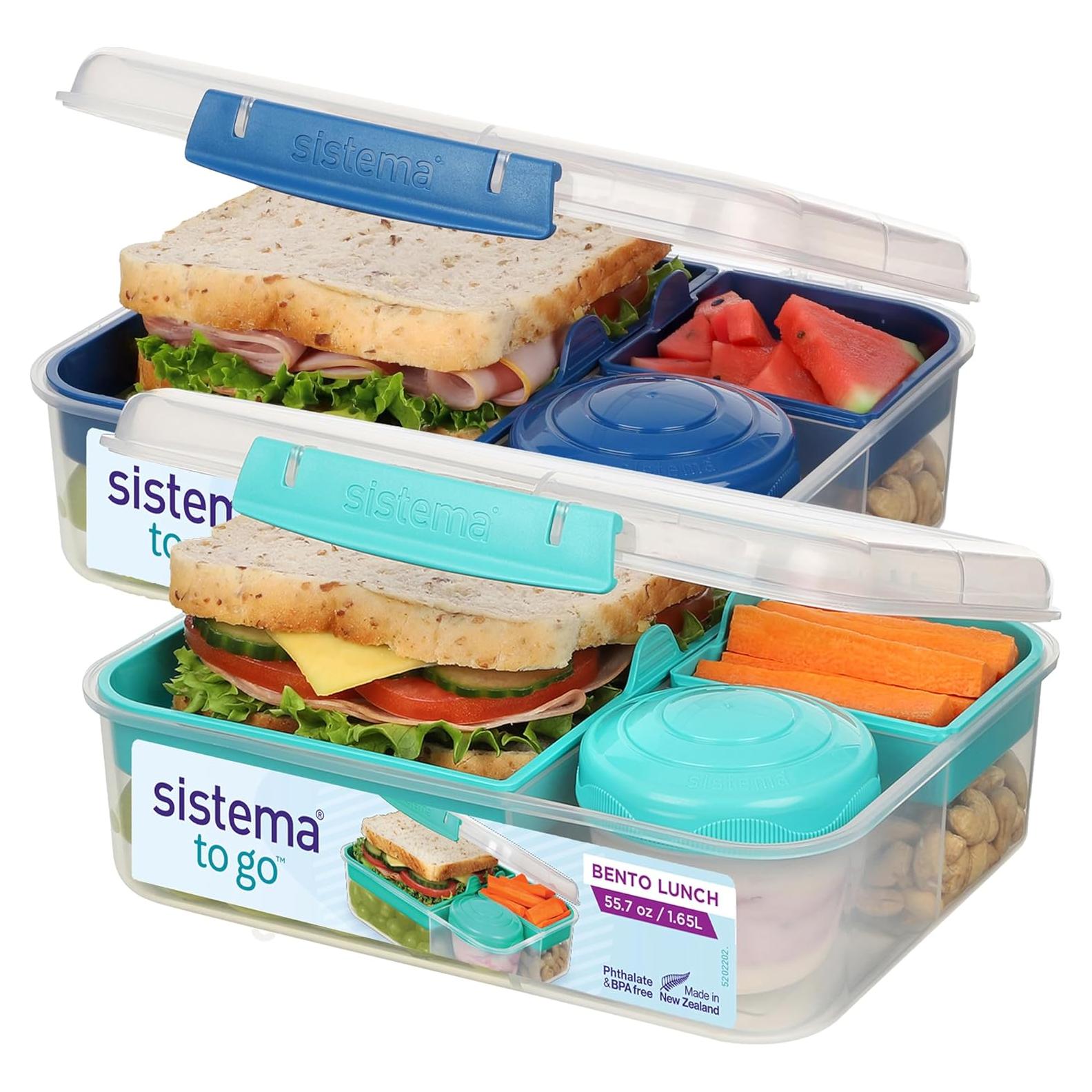 Sistema Bento Box Cubes 1.25 L | 2 Contenedores Verde y Azul