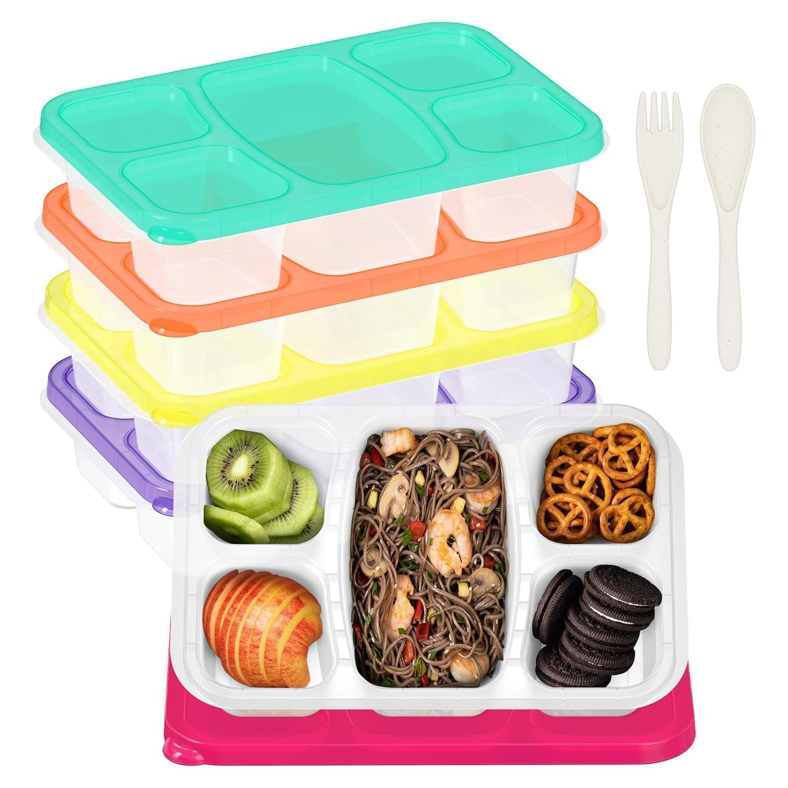 Set de 5 Cajas Bento IVEETTY 5 Compartimentos Reutilizables