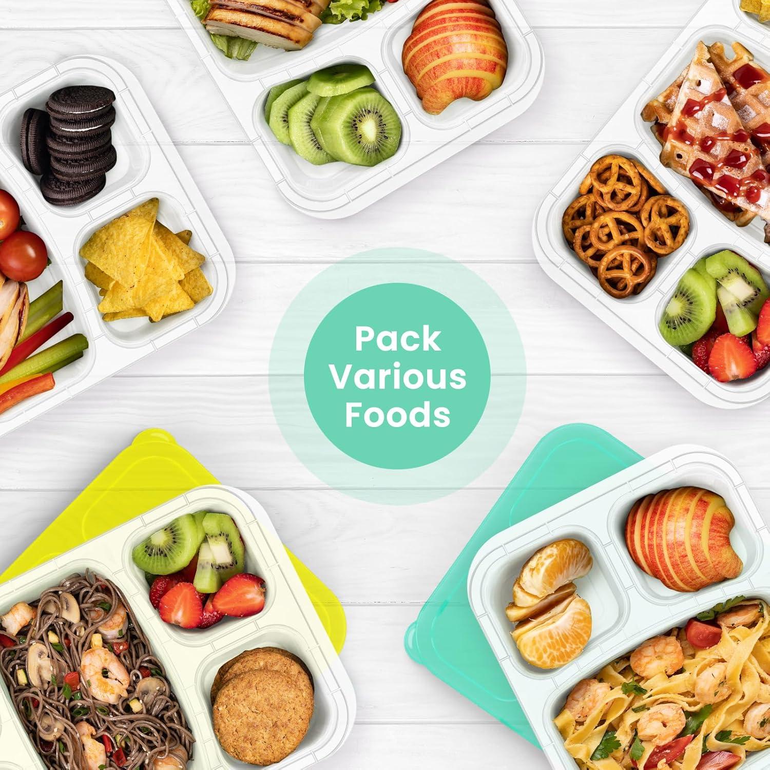 Set de 5 Cajas Bento IVEETTY 5 Compartimentos Reutilizables