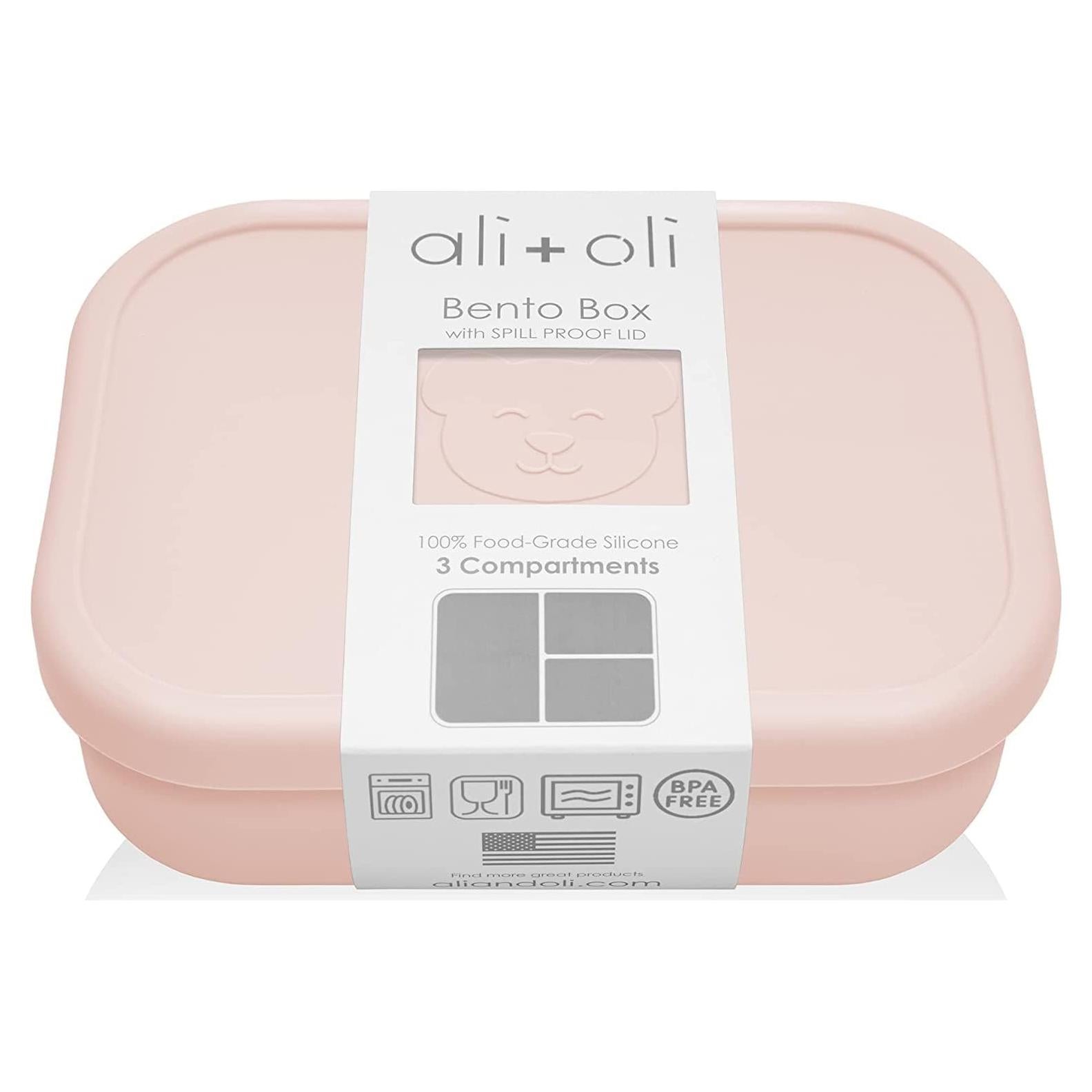 Caja Bento de Silicona AliOli Rosa 750ml a Prueba de Derrames