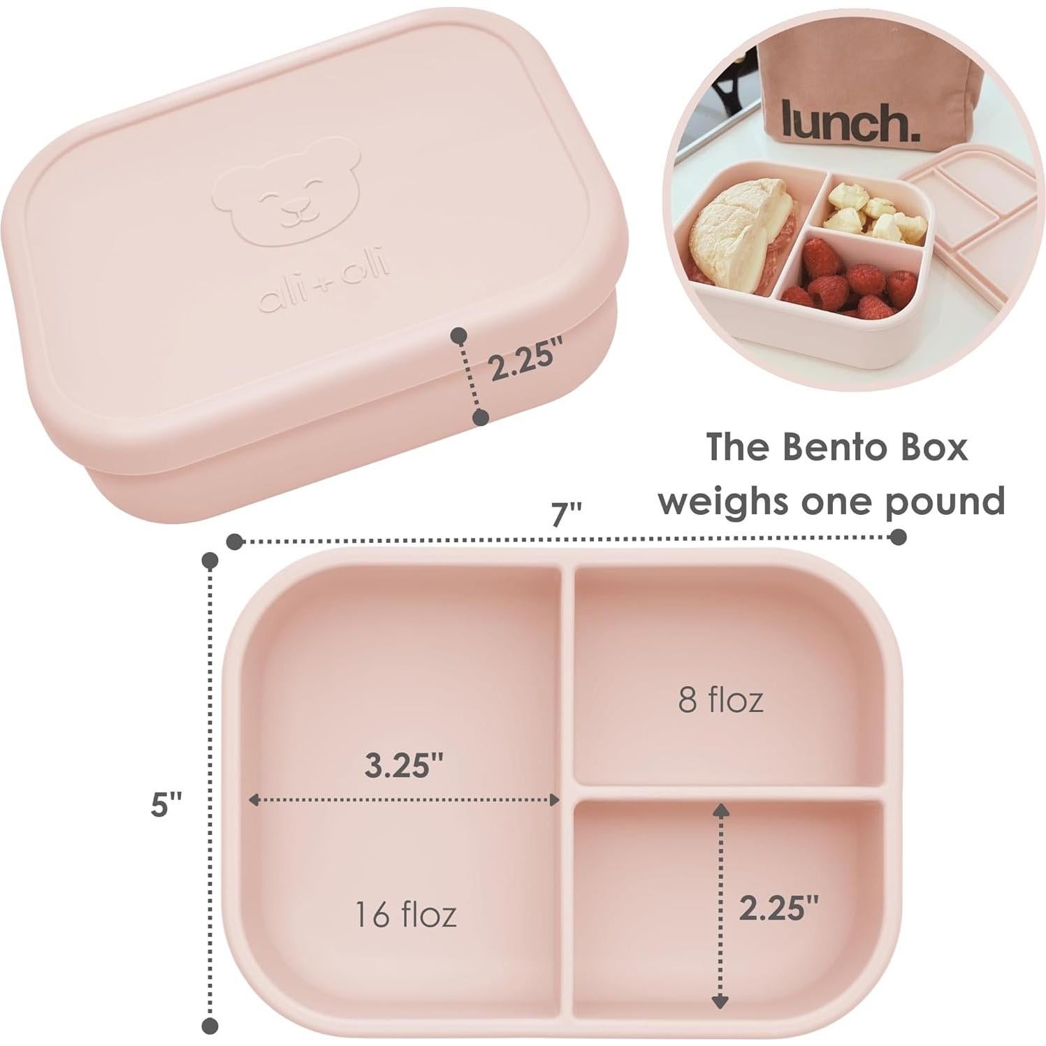 Caja Bento de Silicona AliOli Rosa 750ml a Prueba de Derrames