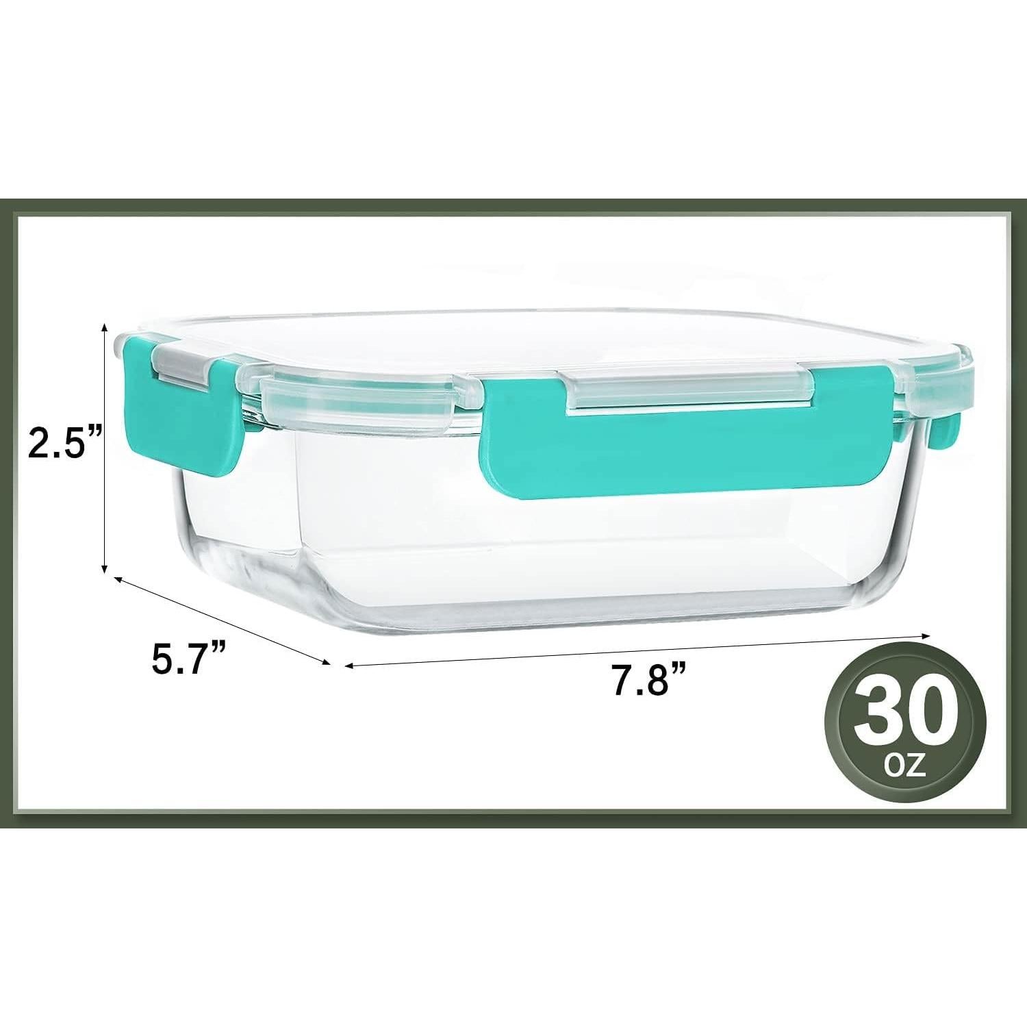 10 Contenedores de Vidrio KOMUEE 30 oz Herméticos Verde