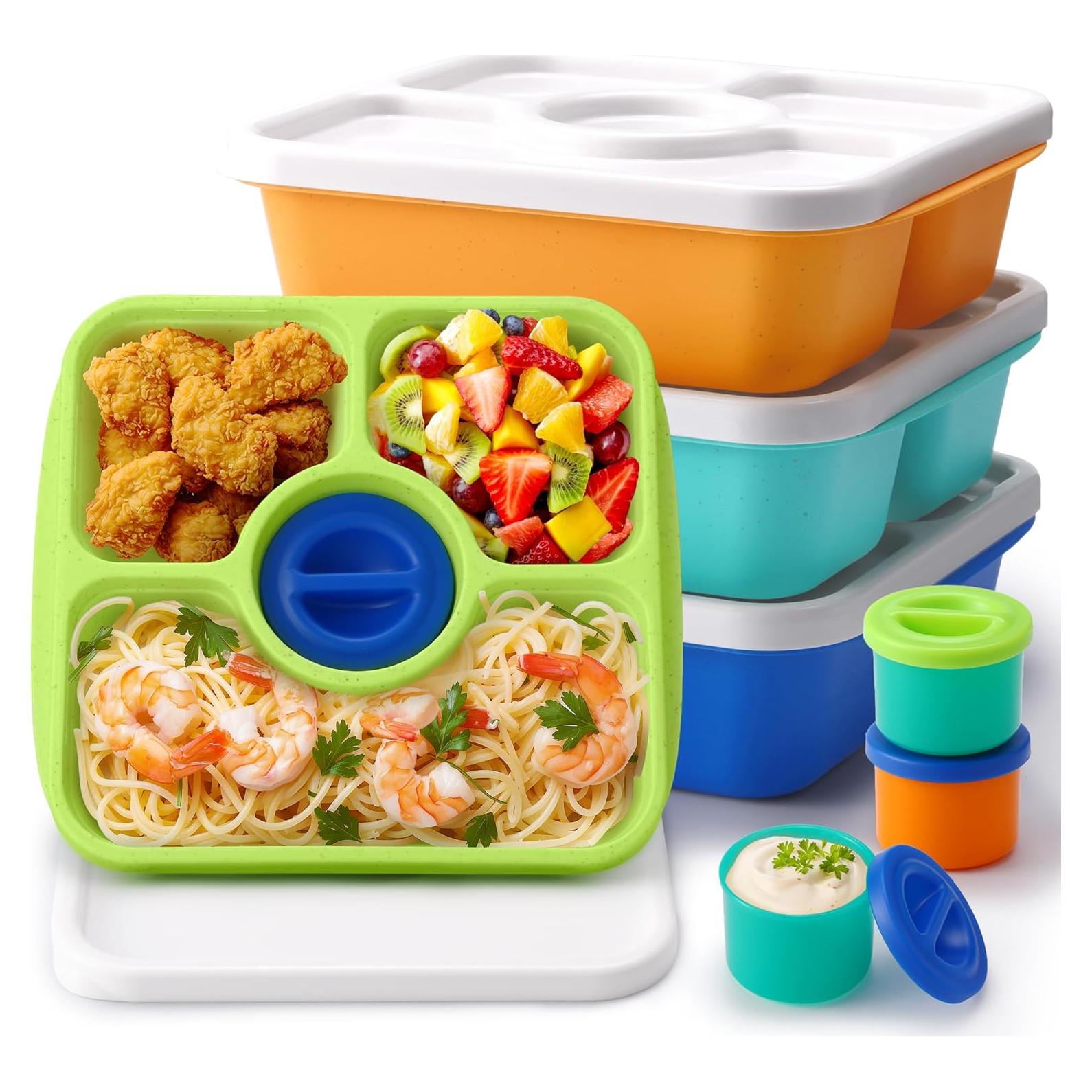 Contenedores Bento Reutilizables 4 Pzas Color Joya 750 ml