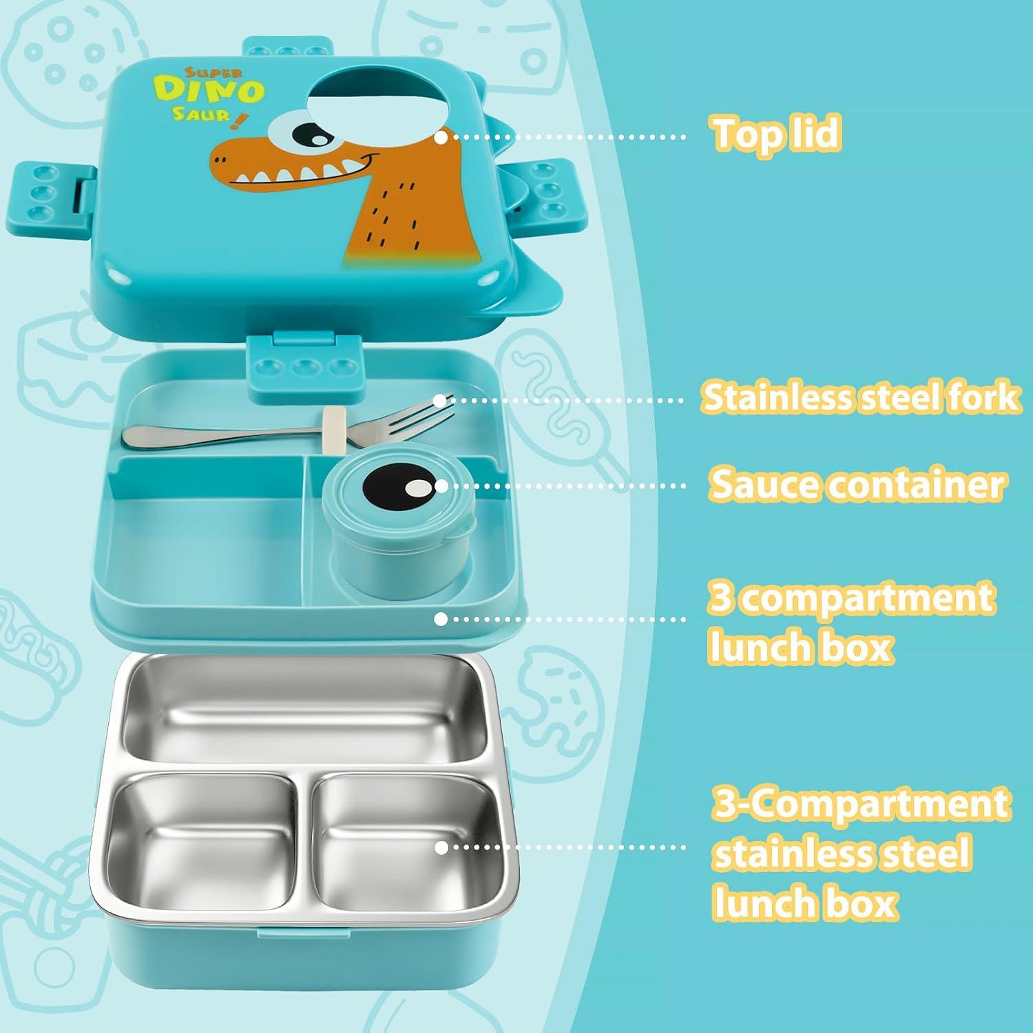 Contenedor Bento Acero Inoxidable Freshmage 3 Compartimentos 1.03L