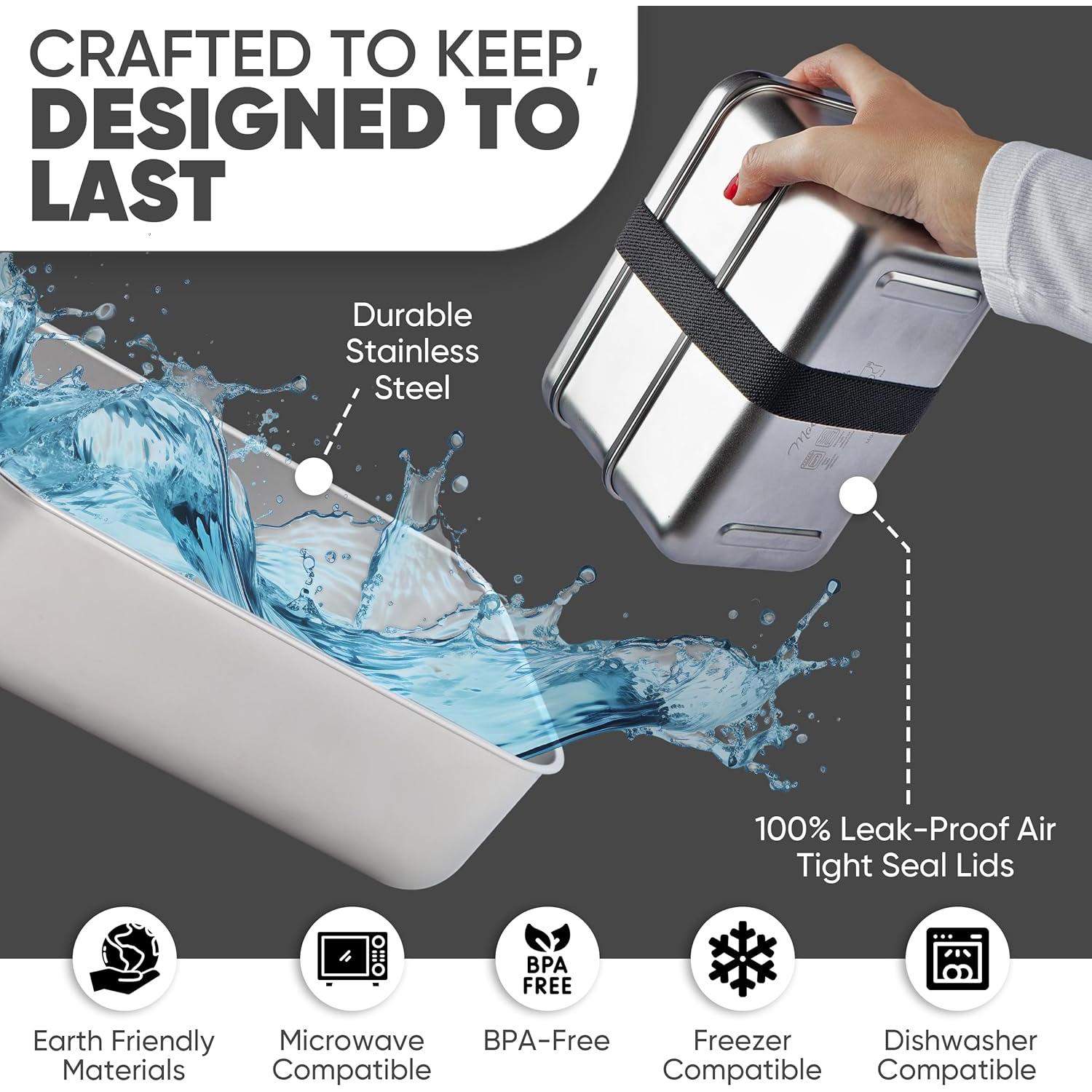 Caja Bento Acero Inoxidable Modaniam 54 Oz A prueba de Fugas