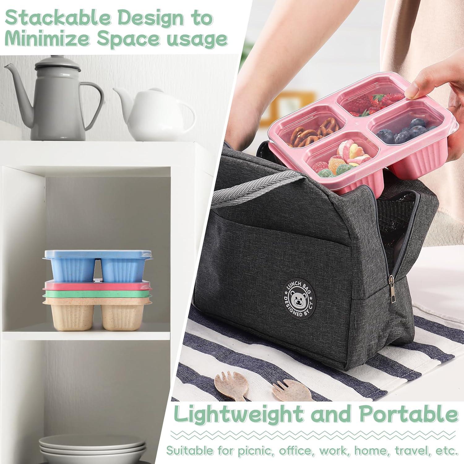 Contenedores de Snack DIMBRAH 4 Compartimentos Reutilizables