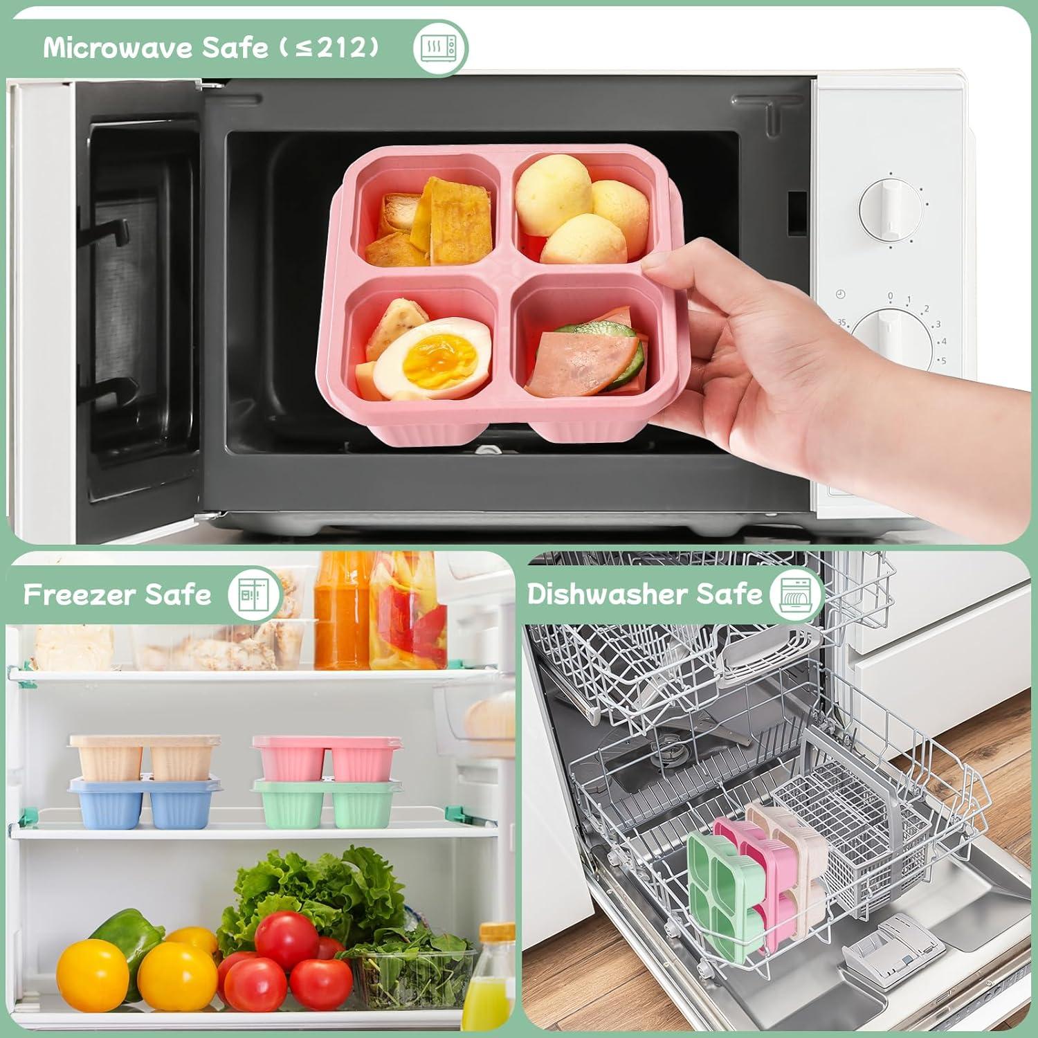 Contenedores de Snack DIMBRAH 4 Compartimentos Reutilizables