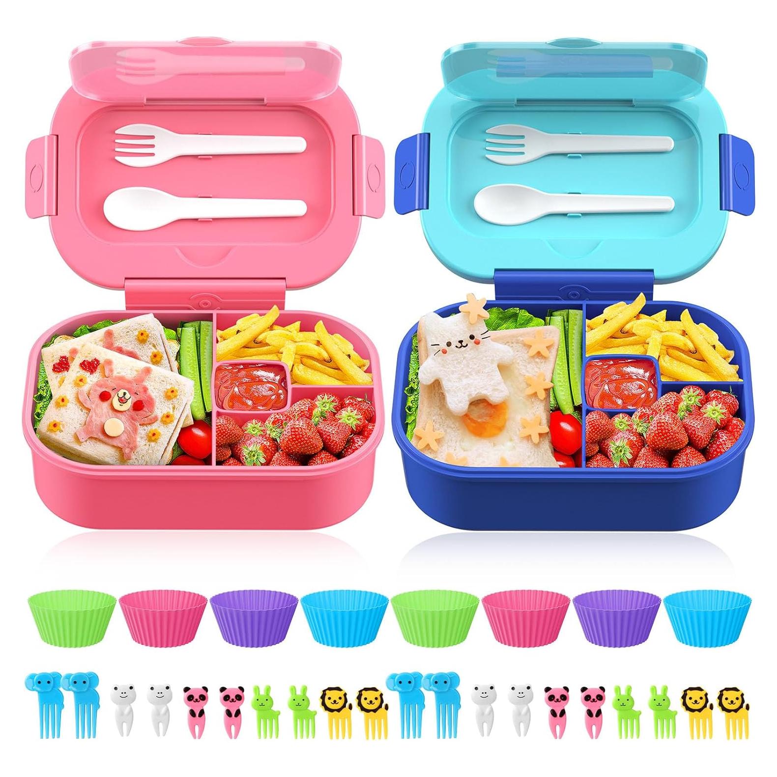 Caja de Almuerzo Bento TIME4DEALS 2 Paquetes 4 Compartimentos