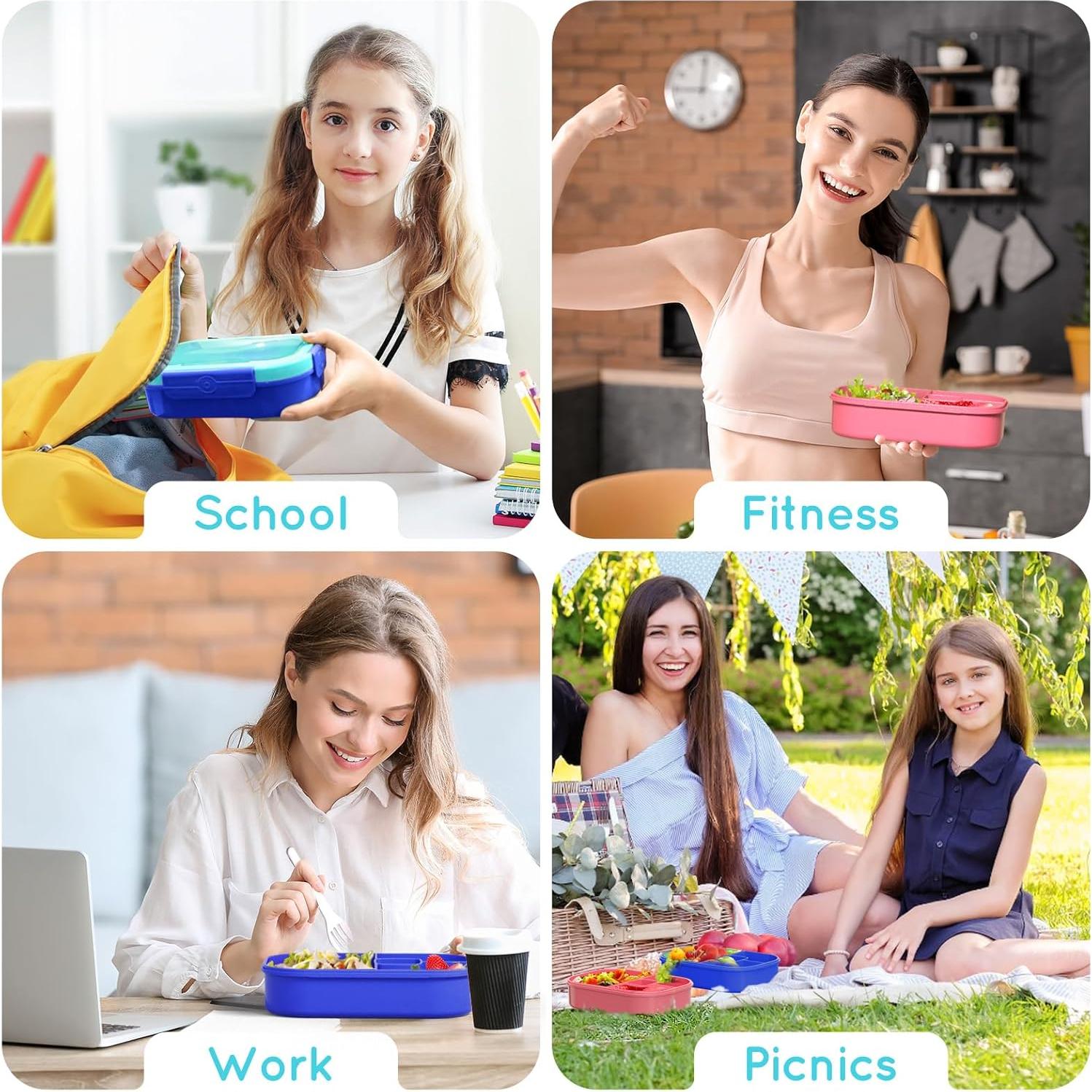 Caja de Almuerzo Bento TIME4DEALS 2 Paquetes 4 Compartimentos