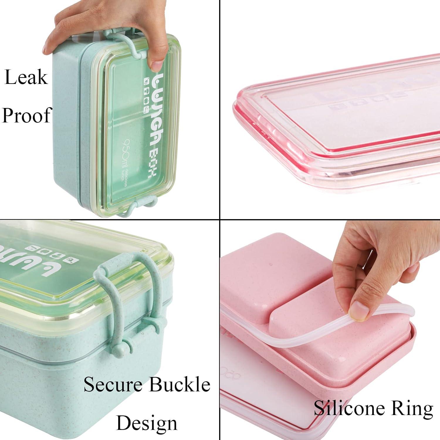 Caja Bento Yesland 3 Piezas 950ml Apilable para Adultos