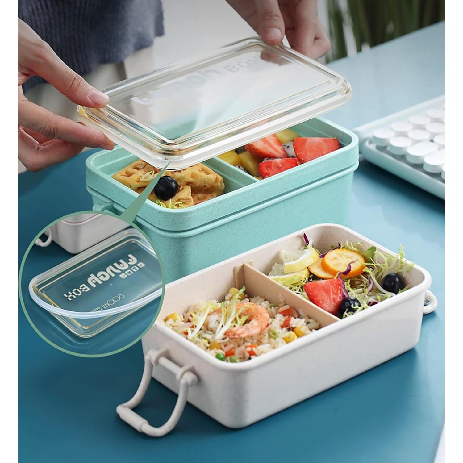 Caja Bento Yesland 3 Piezas 950ml Apilable para Adultos