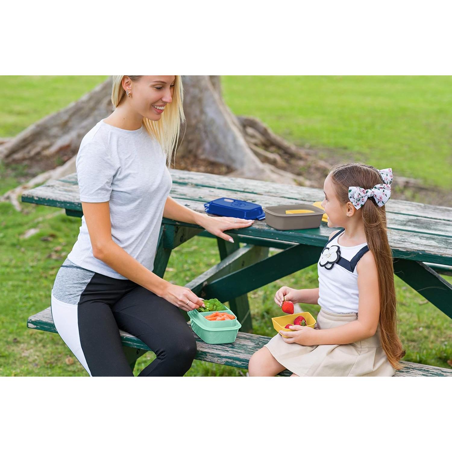 Caja Bento Healthy Packers Azul/Verde 4 Compartimentos 500ml