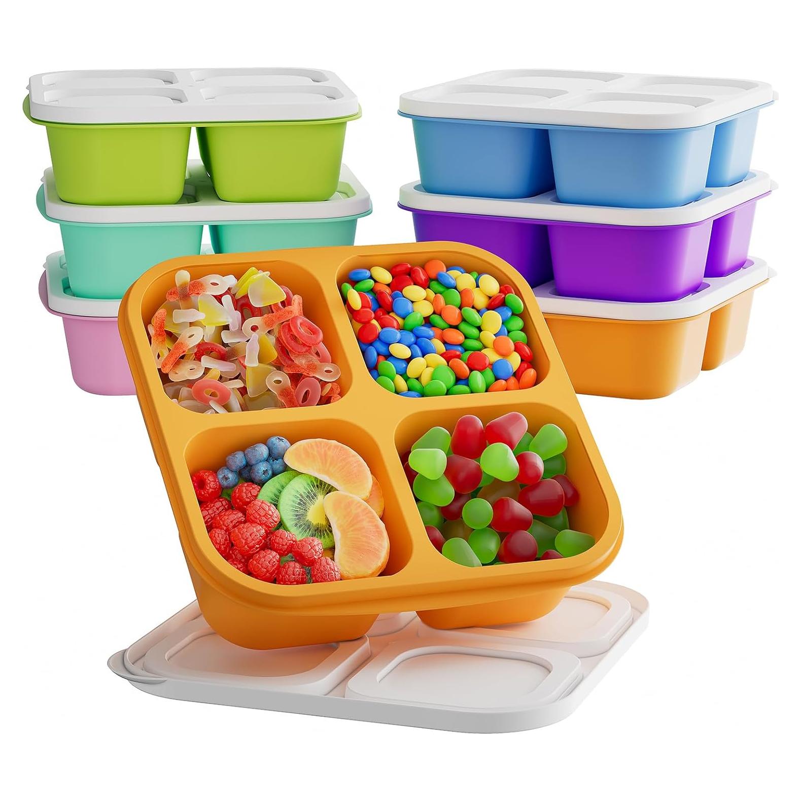 Contenedores de Snack Bento KEMETHY 6 Pcs 4 Compartimentos